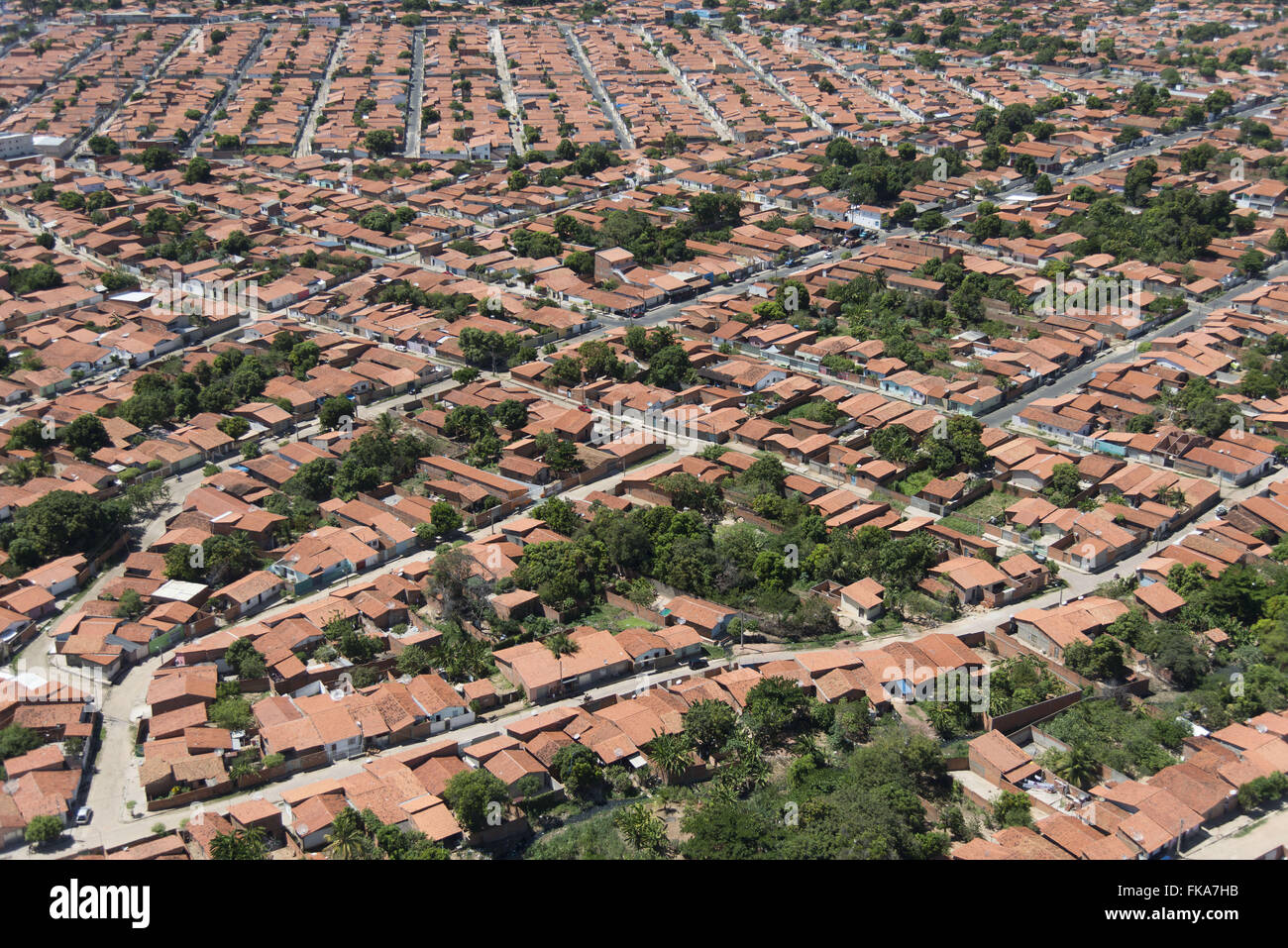 Vista Aérea de moradias do Bairro Mocambinho na zona norte da Cidade Banque D'Images