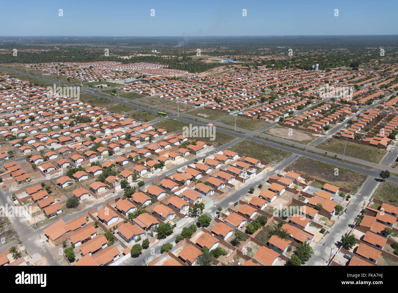 Vista aérea do Residencial Jacinta Andrade - maior Conjunto do programa Minha Casa MINHA VIDA Banque D'Images