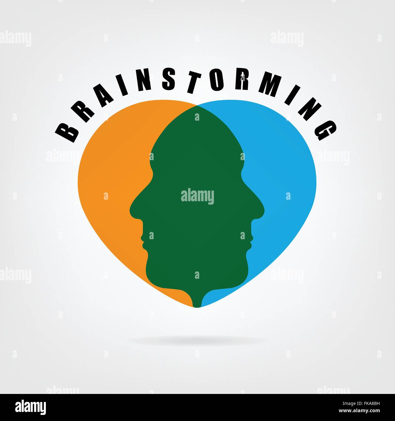 Brainstorm abstract design vector modèle. Business concept créatif. Faire face, d'un contrat, de l'équipe, la coopération'icône Symbole Illustration de Vecteur