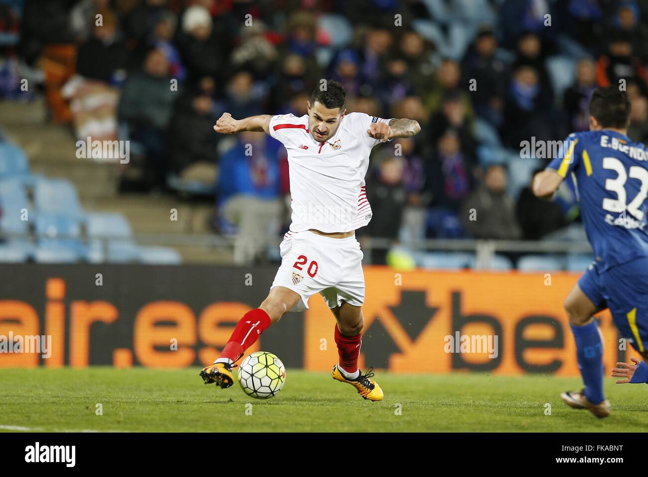 Getafe, Espagne. 5e Mar, 2016. Vitolo (Sevilla) Football/soccer : espagnol 'Liga BBVA' match entre Getafe 1-1 FC Séville au Coliseum Alfonso Perez de Getafe, Espagne . © Kawamori Mutsu/AFLO/Alamy Live News Banque D'Images