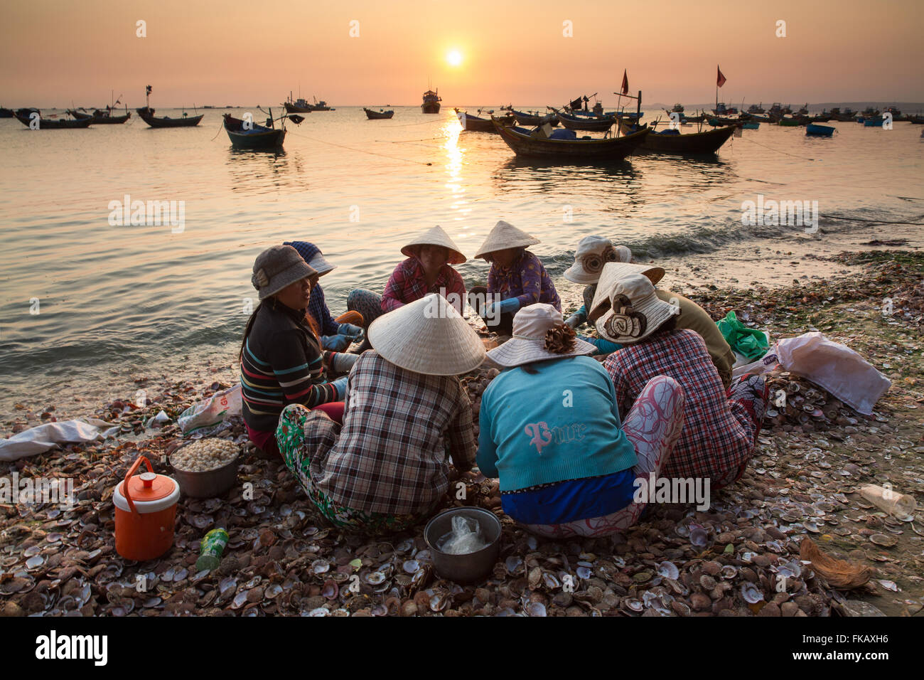 Mũi Né Bình Thuận, village de pêche Province, Vietnam Banque D'Images