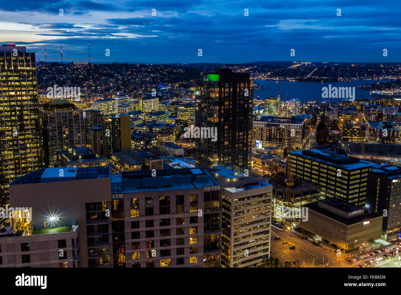 Seattle, Washington skyline at dawn Banque D'Images