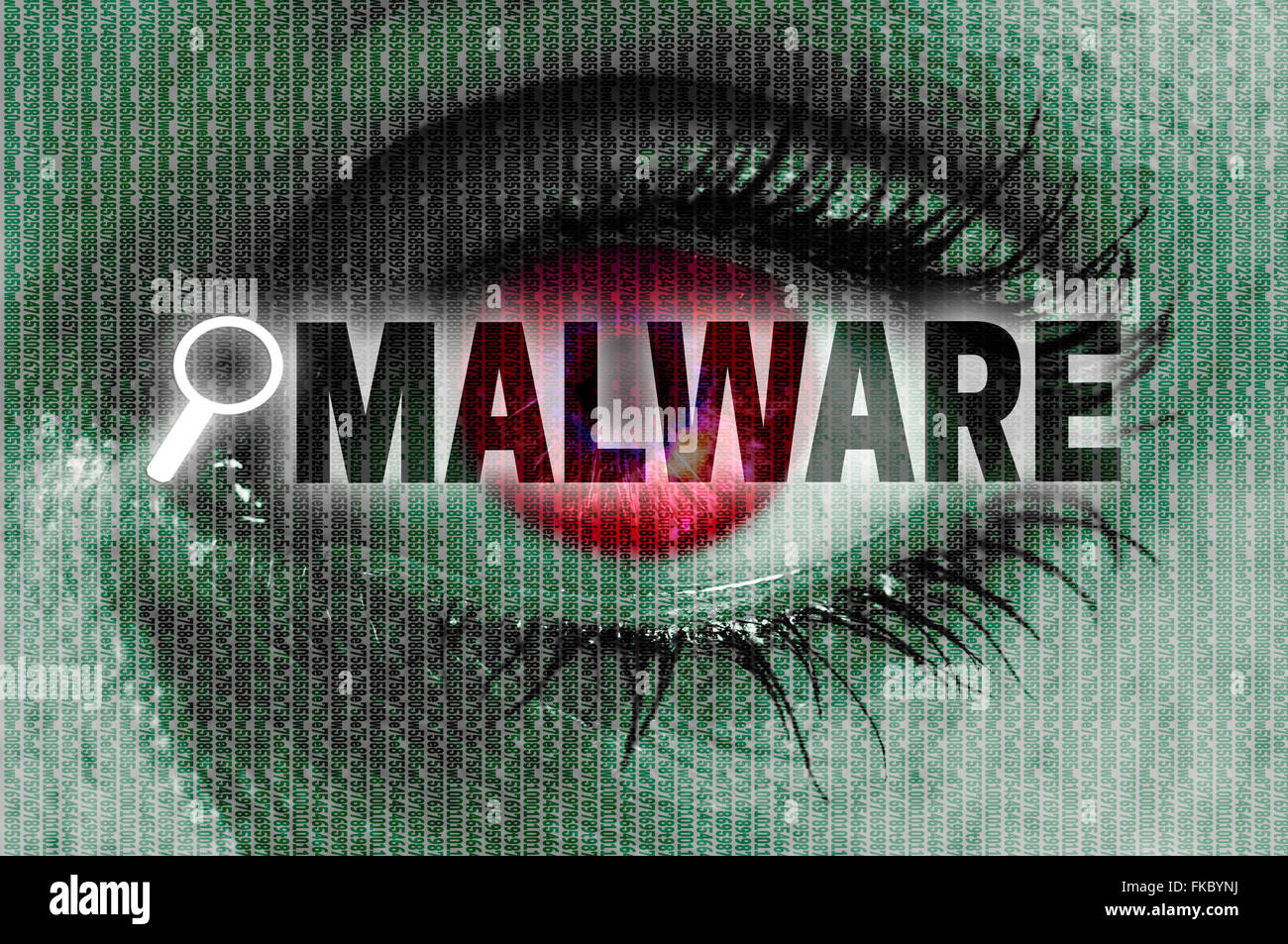 Œil regarde malware viewer concept. Banque D'Images