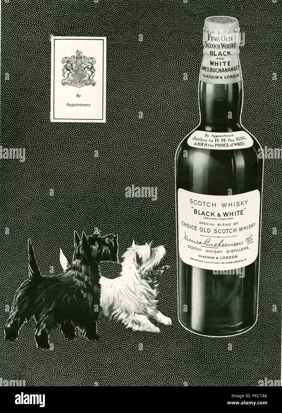 1930 UK Annonce magazine noir et blanc Banque D'Images