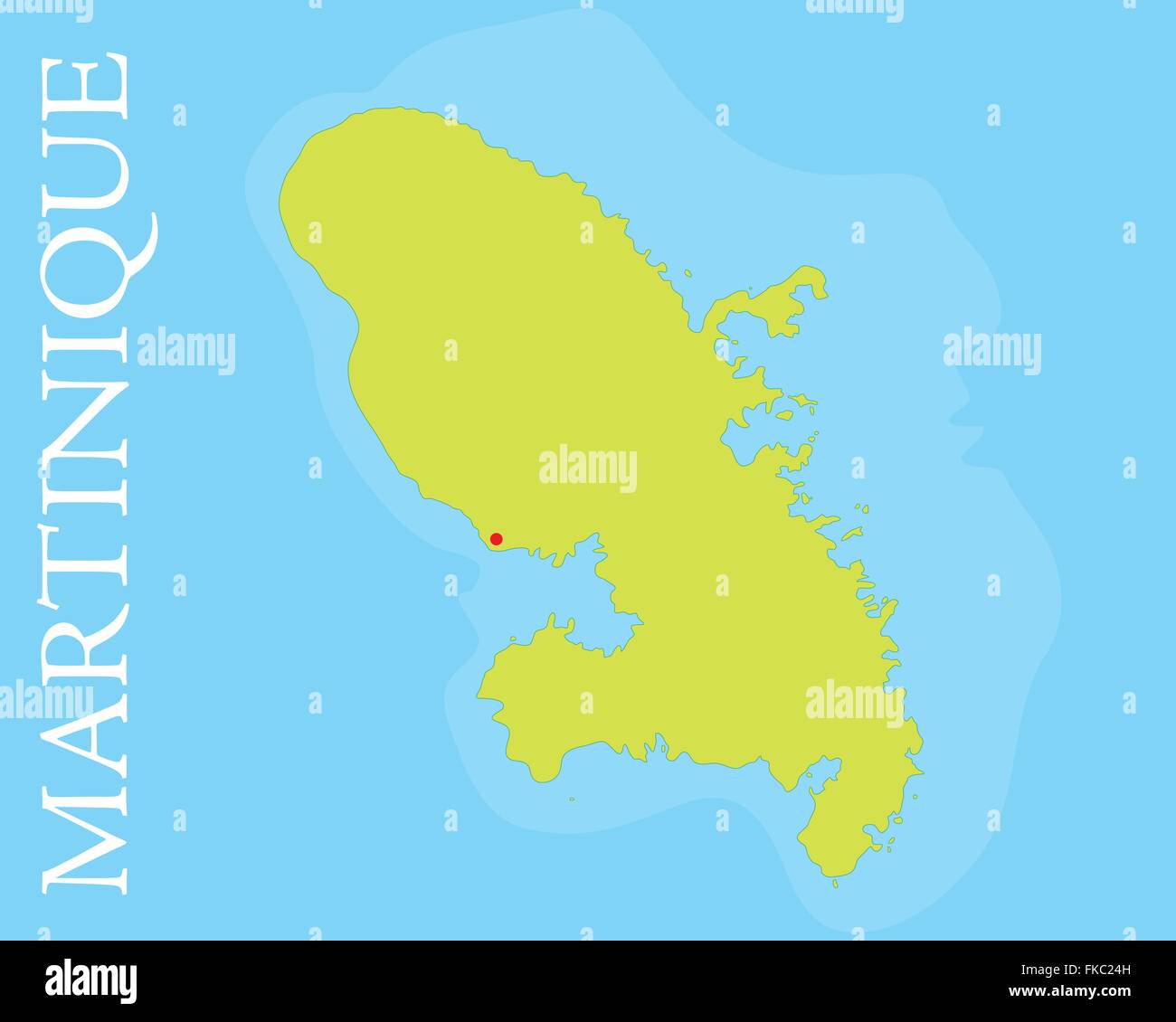 Site de l'archipel et département français de la Martinique, de la mer des Caraïbes. Illustration de Vecteur
