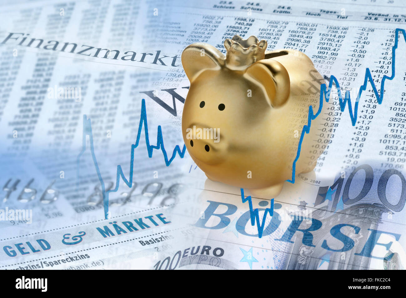 Tirelire comme un coffre-fort sous forme d'investissements dans des marchés volatils Banque D'Images