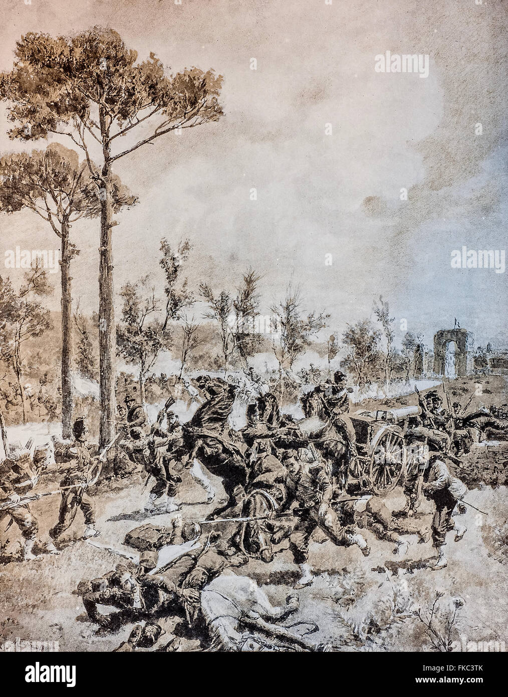 Risorgimento Italiano Risorgimento Italien -Bataille Volturno de Santa Maria di Capua 21 Septembre 1860 Banque D'Images