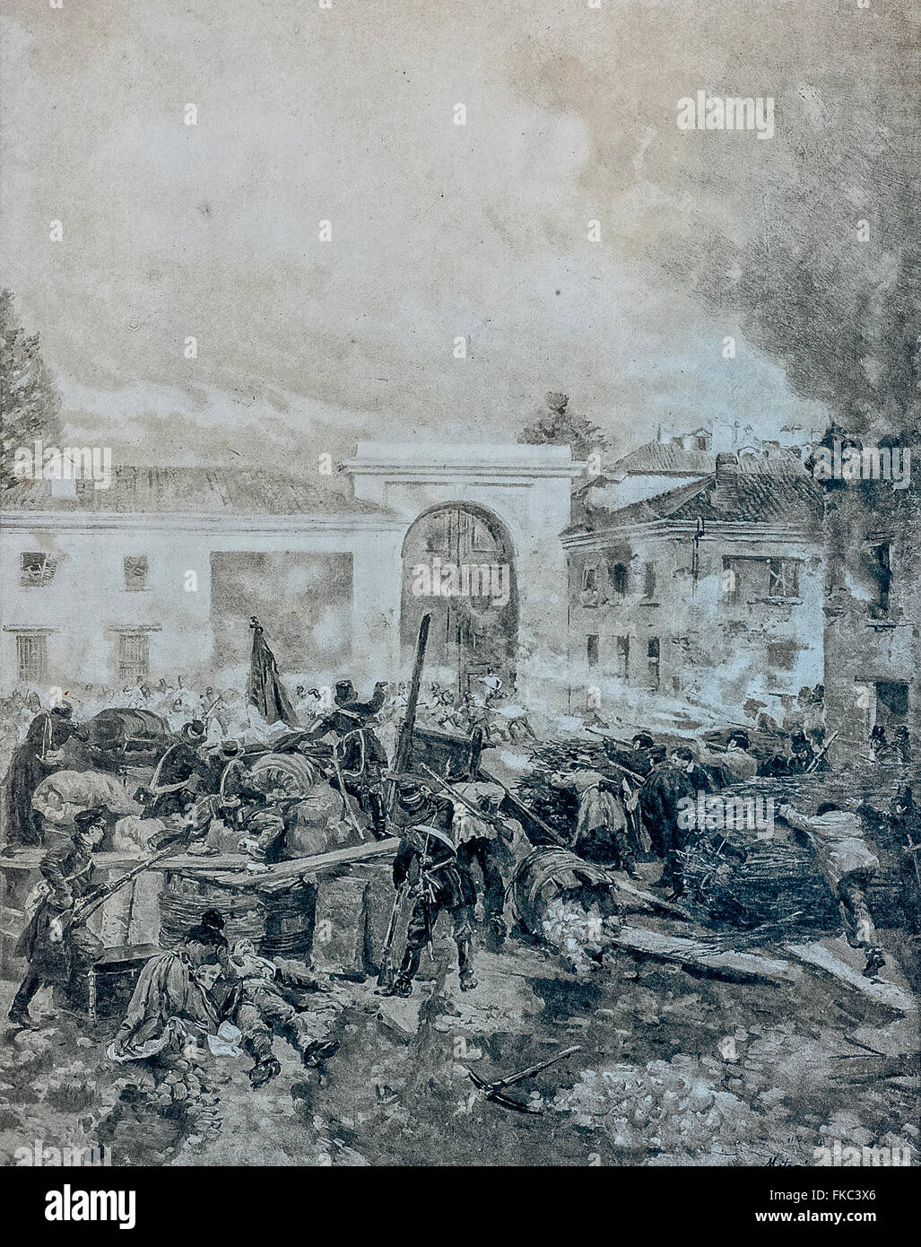 Risorgimento italien - la cinquième journée à Milan la prise de Porta Tosa, 22 mars 1848 Banque D'Images