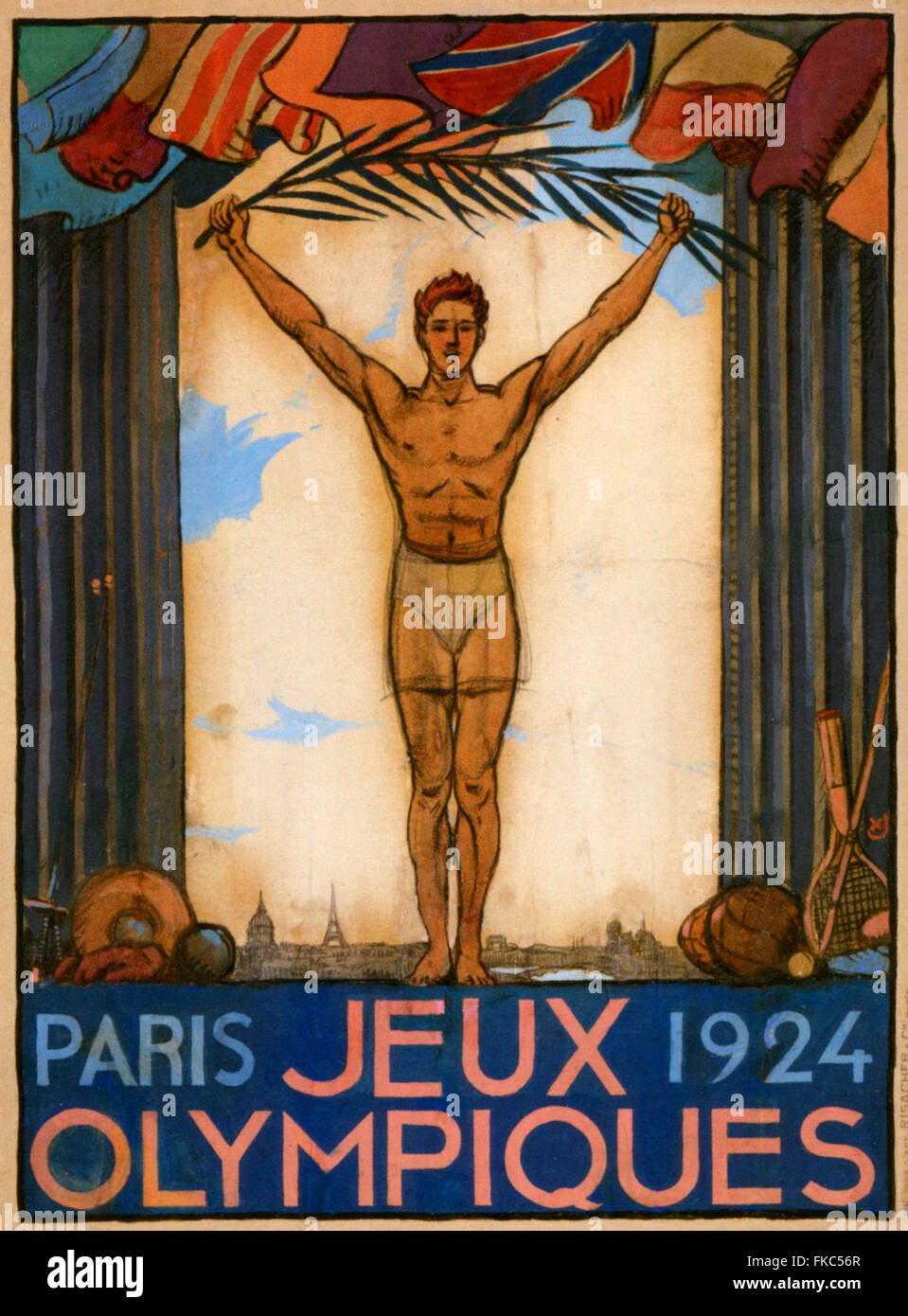 Années 1920, la France affiche des Jeux Olympiques Photo Stock Alamy
