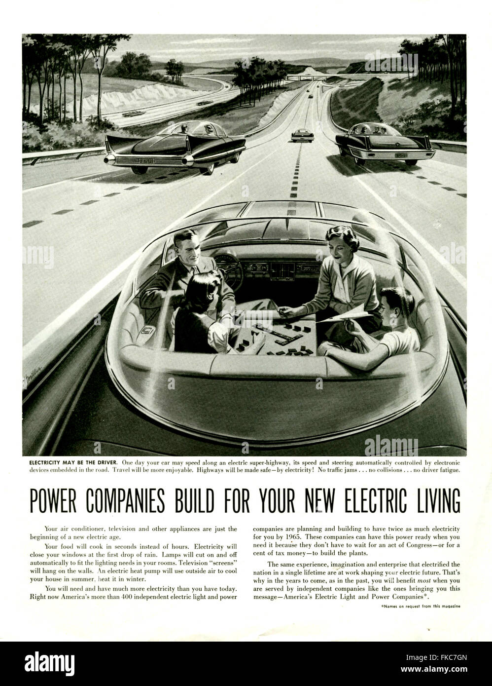 1950 États-Unis d'Amérique du Nord La lumière électrique indépendant et les entreprises d'électricité Annonce magazine Banque D'Images
