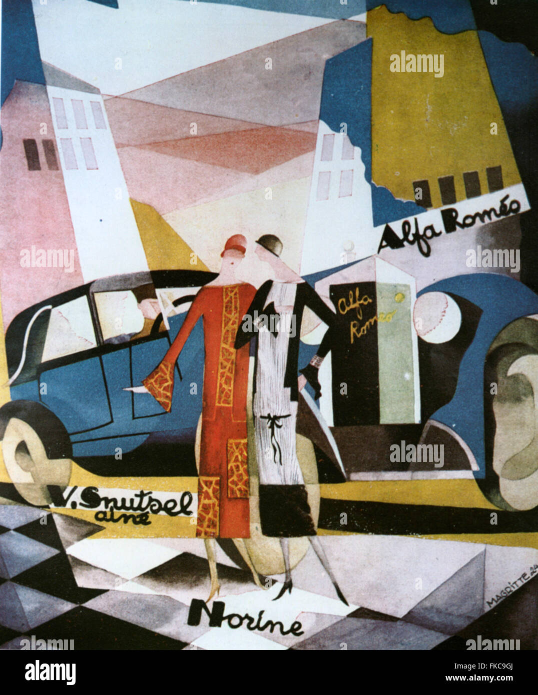 Années 1920, la Belgique affiche ancienne Alfa Romeo Banque D'Images