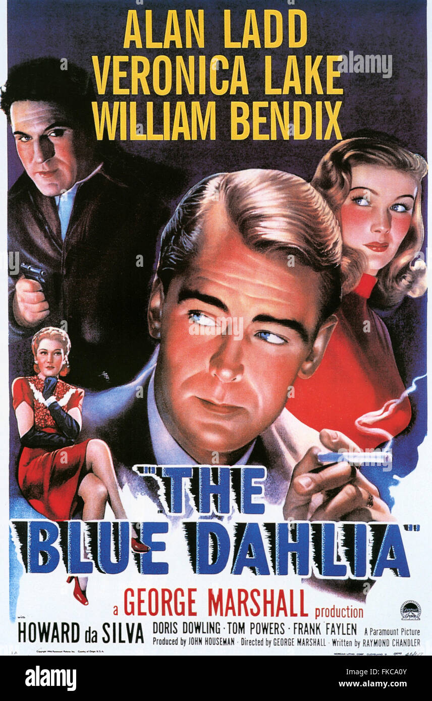 1940 USA Le Dahlia bleu affiche de film Banque D'Images
