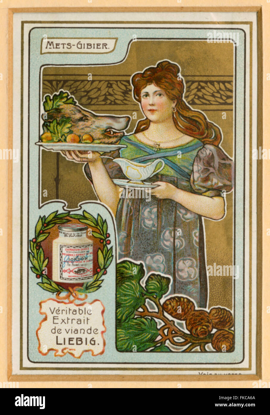 1890 France Liebig Carte Cigarette Banque D'Images