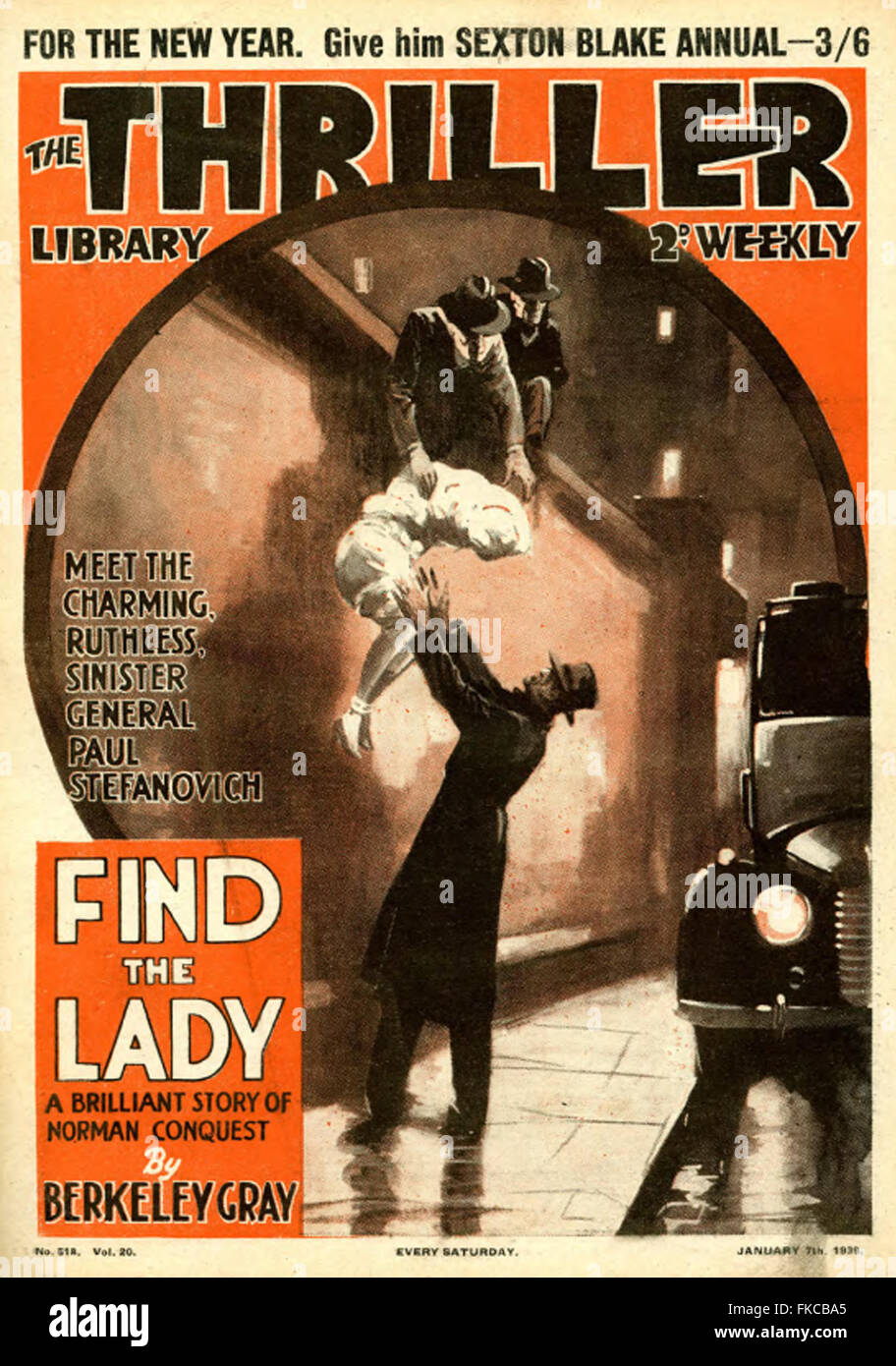 1930 Couverture du Magazine UK Thriller Banque D'Images
