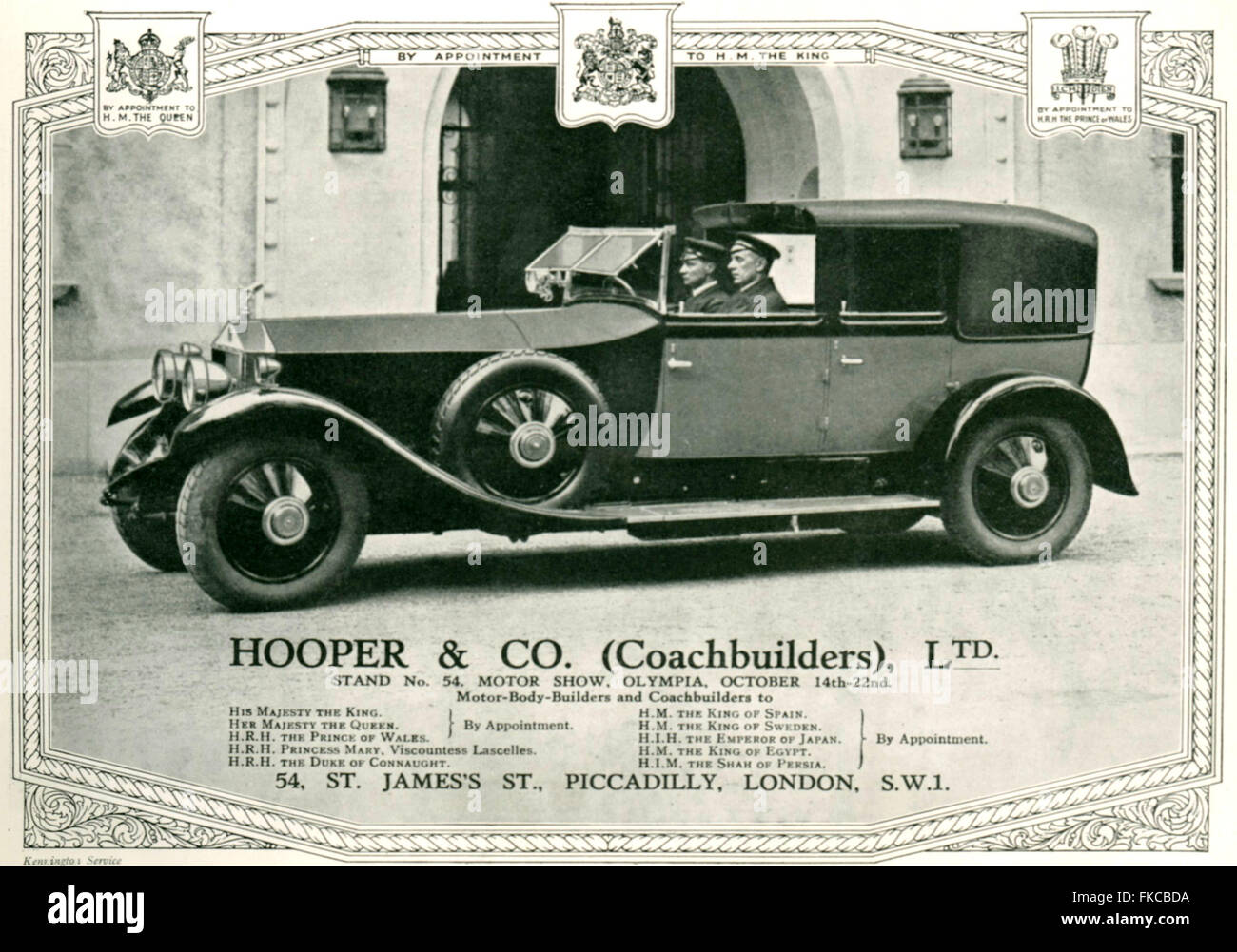 1920 UK Hooper & Co Magazine Advert Banque D'Images