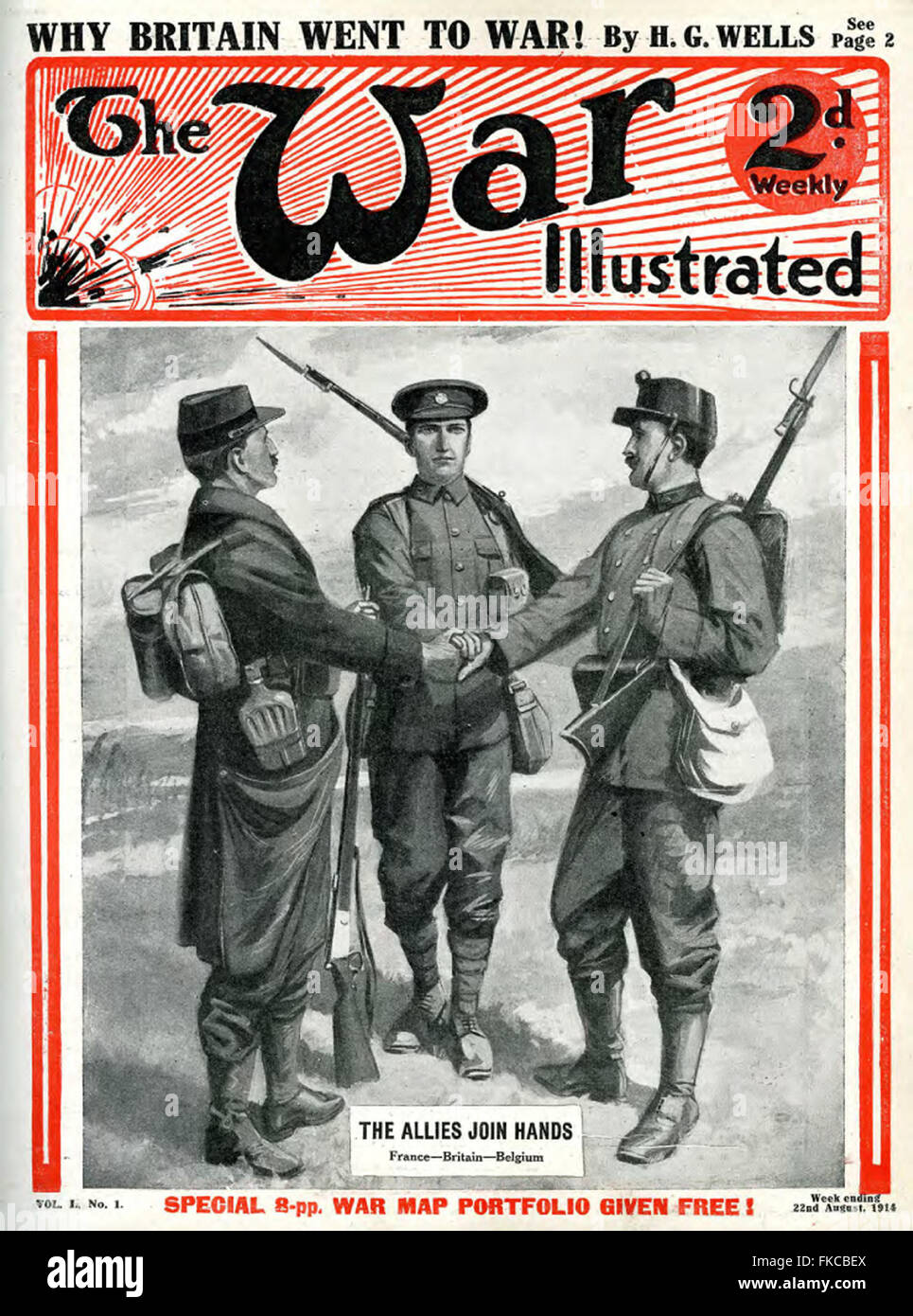 1910s UK La couverture de magazine illustré de la guerre Banque D'Images