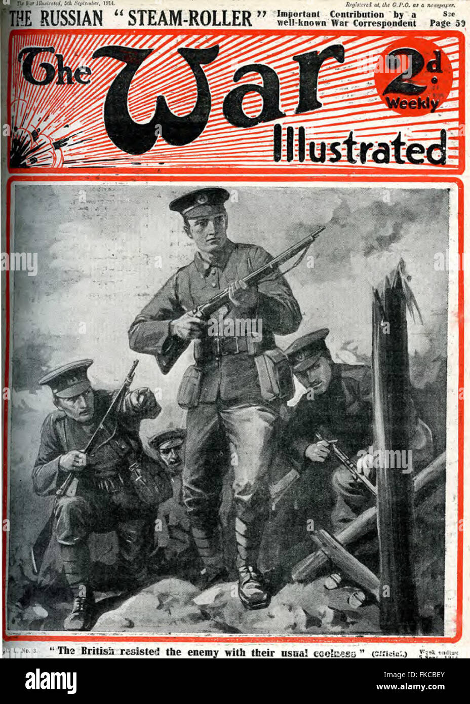 1910s UK La couverture de magazine illustré de la guerre Banque D'Images