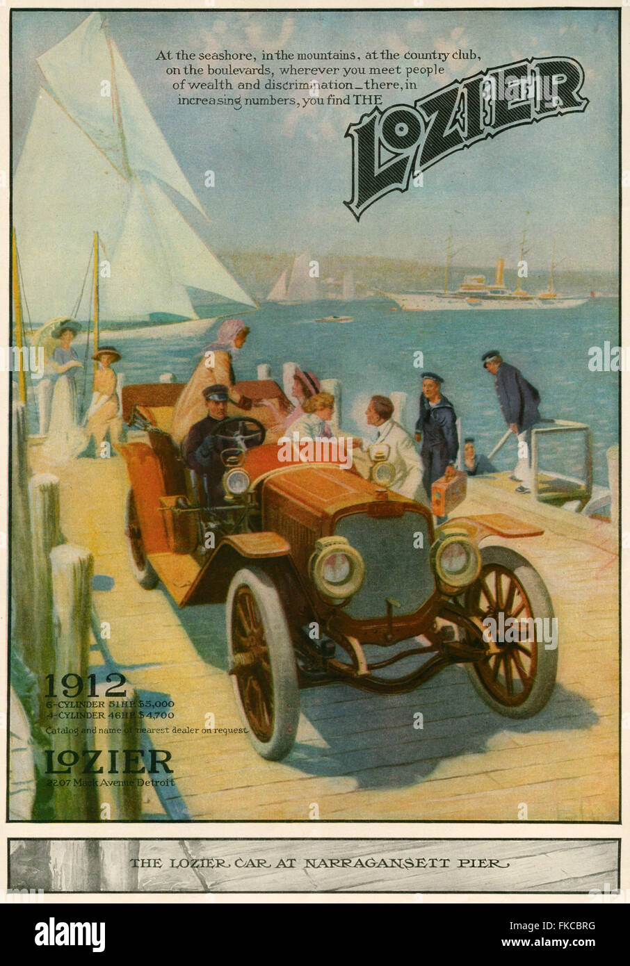 1910 USA Lozier Annonce magazine Banque D'Images