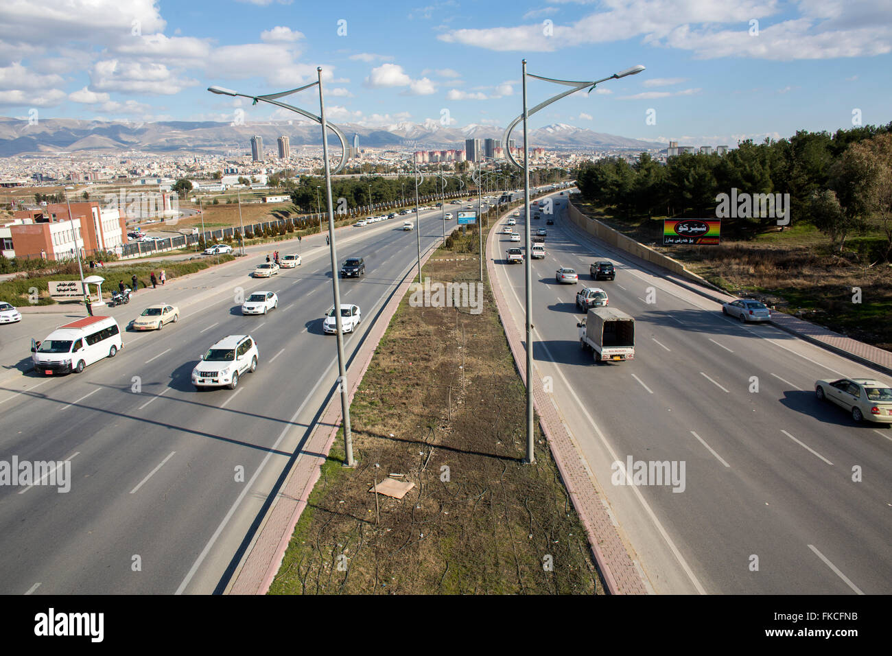 Rue principale de Souleimaniyeh, dans le Nord de l'Irak Banque D'Images