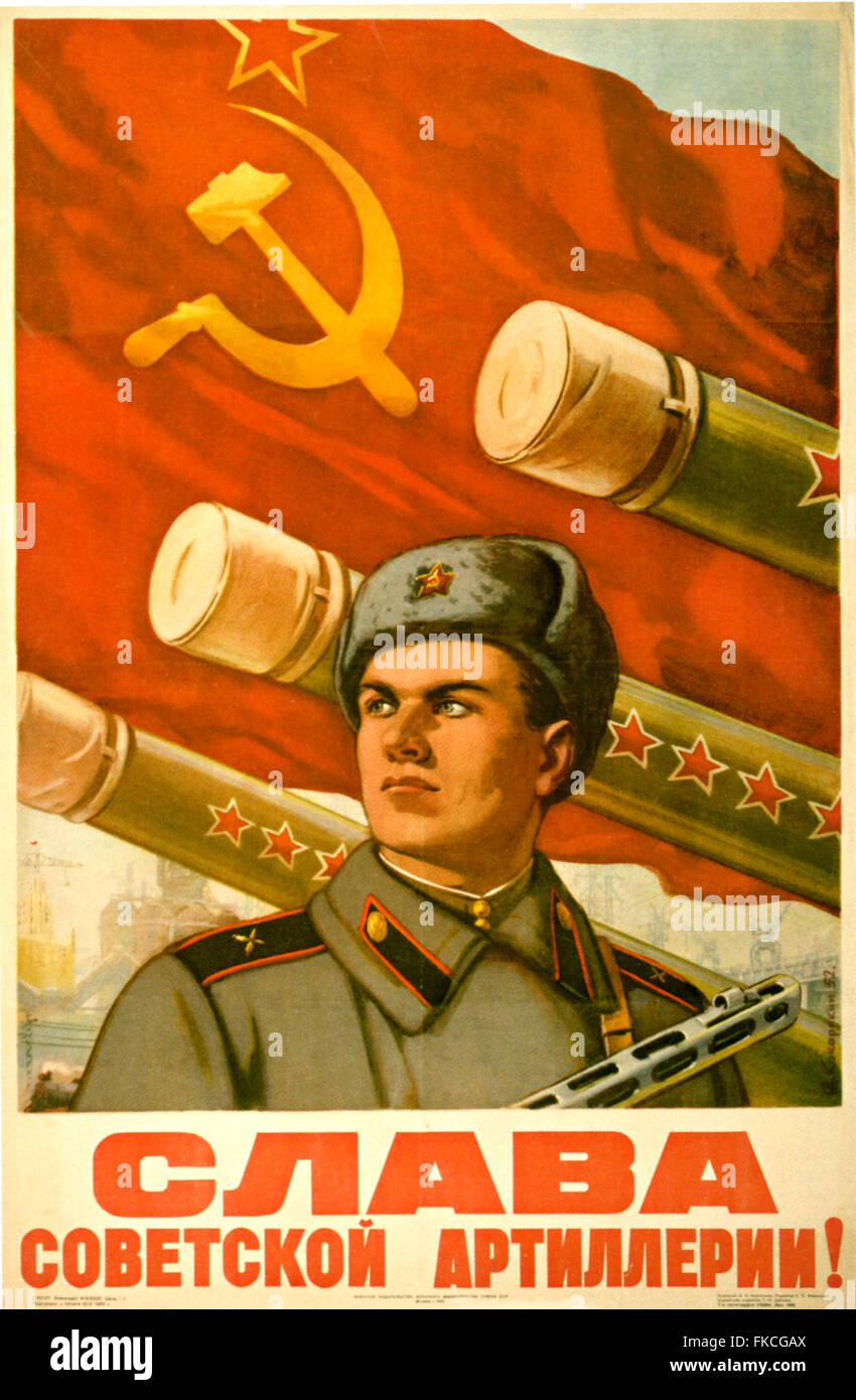 Années 1950, la Russie affiche de propagande russe Banque D'Images