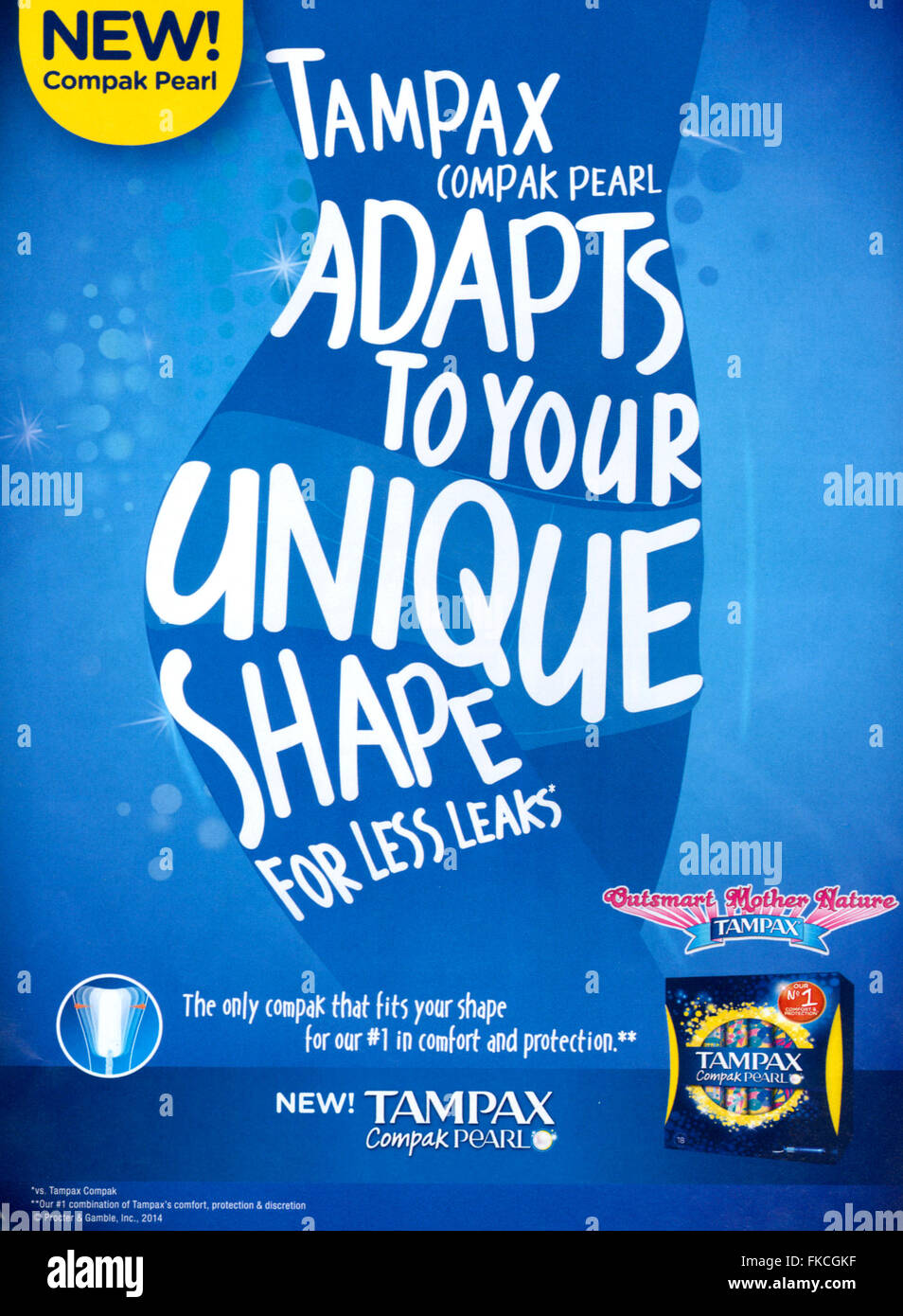 2010s UK Tampax Publicité Magazine Banque D'Images