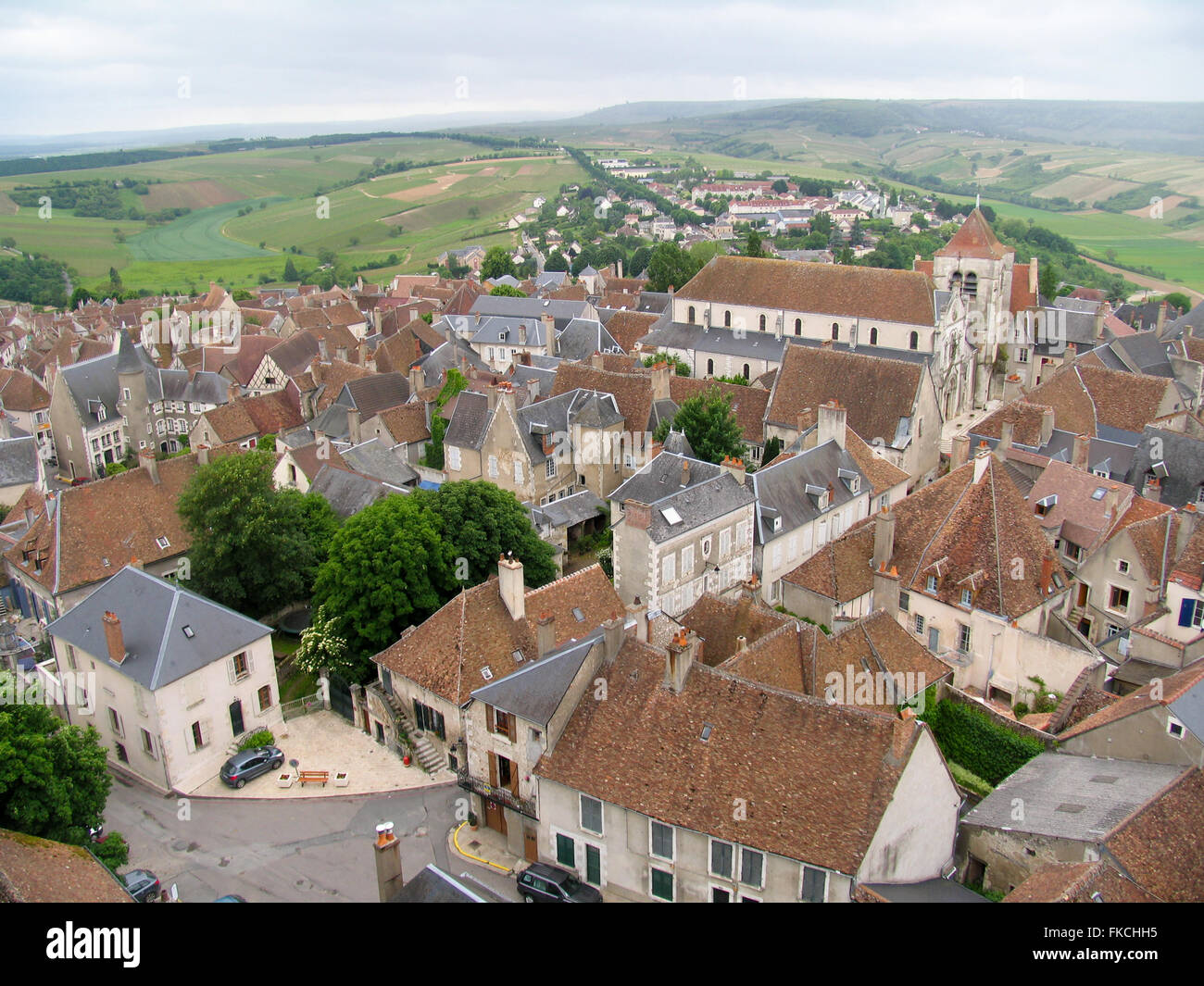 Panorama de Sancerre et de l'arrière-pays. Banque D'Images