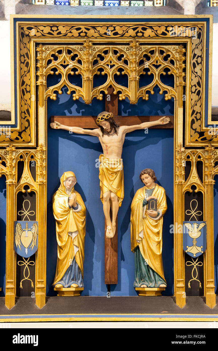 Le retable de la chapelle de Requiem. Abbaye de Dorchester. Dorchester on Thames, Oxfordshire, Angleterre Banque D'Images