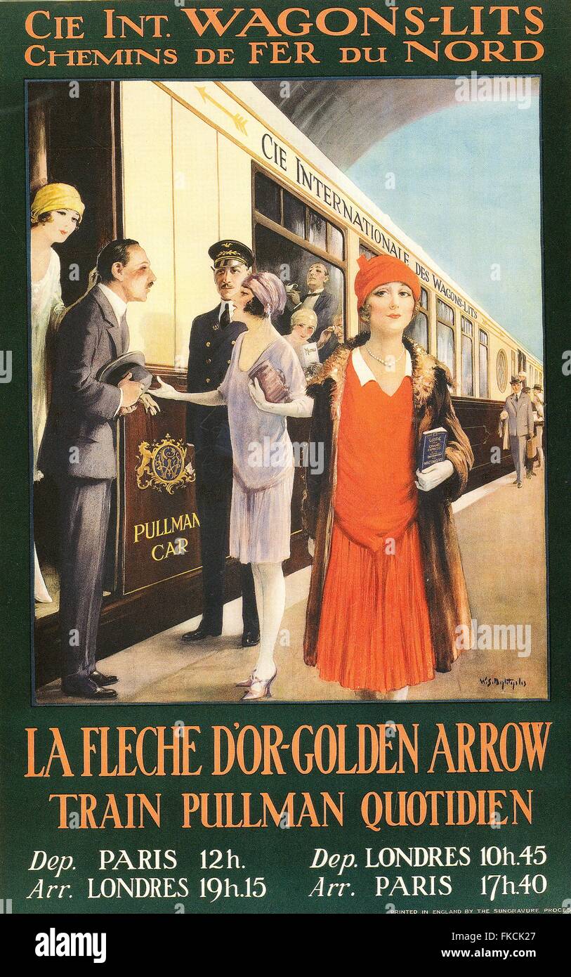 Années 1920, la France affiche de la flèche d'Or Banque D'Images