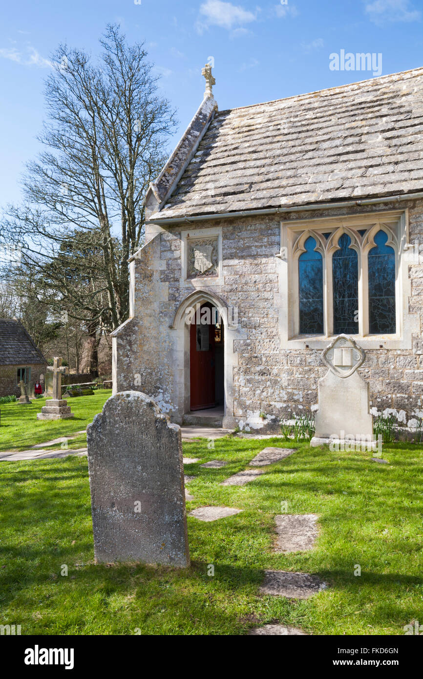 Église St Mary à Tyneham Village, Dorset UK en mars - Église Saint Marys, Église St Mary - perdu village abandonné abandonné abandonné Banque D'Images