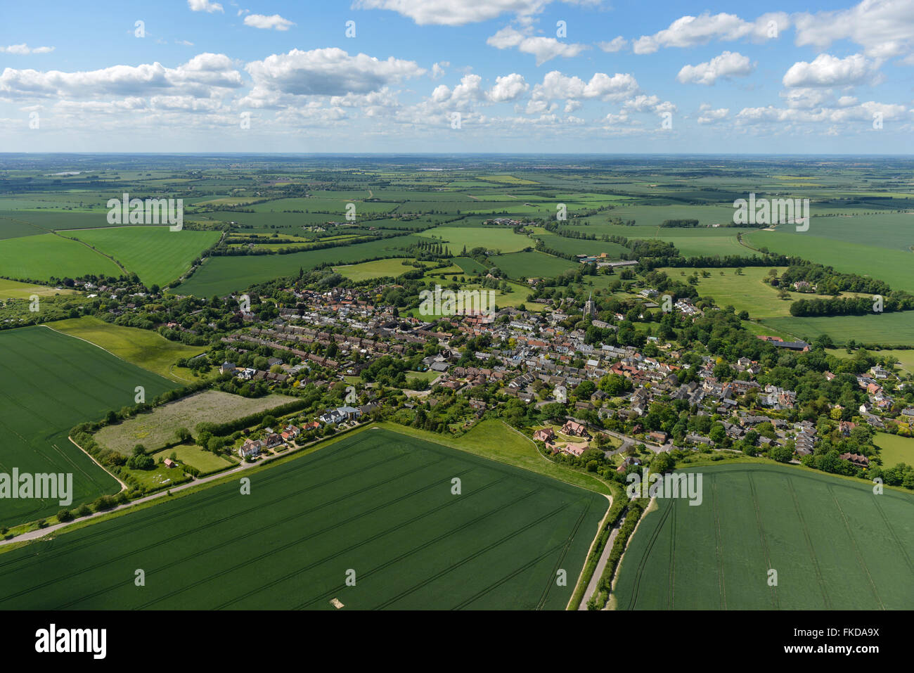 Une vue aérienne de l'Hertfordshire village de Ashwell Banque D'Images