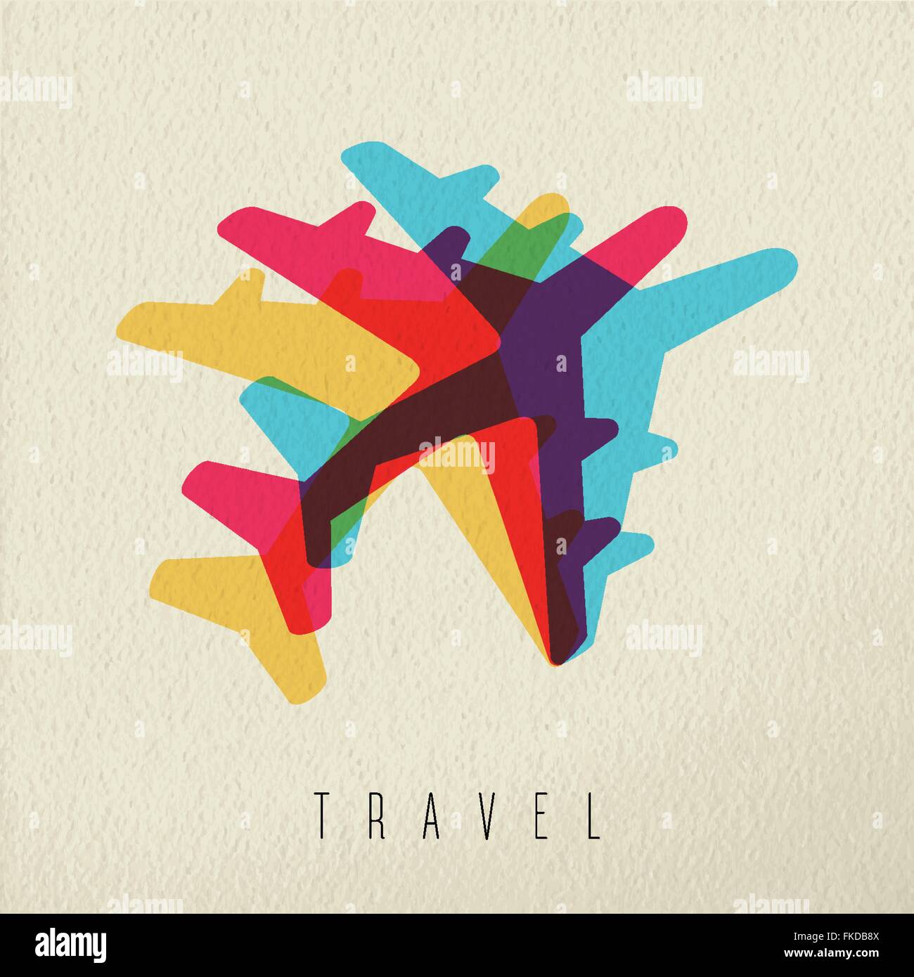 Travel concept illustration avec des jet silhouette sur fond de texture. Vecteur EPS10. Illustration de Vecteur