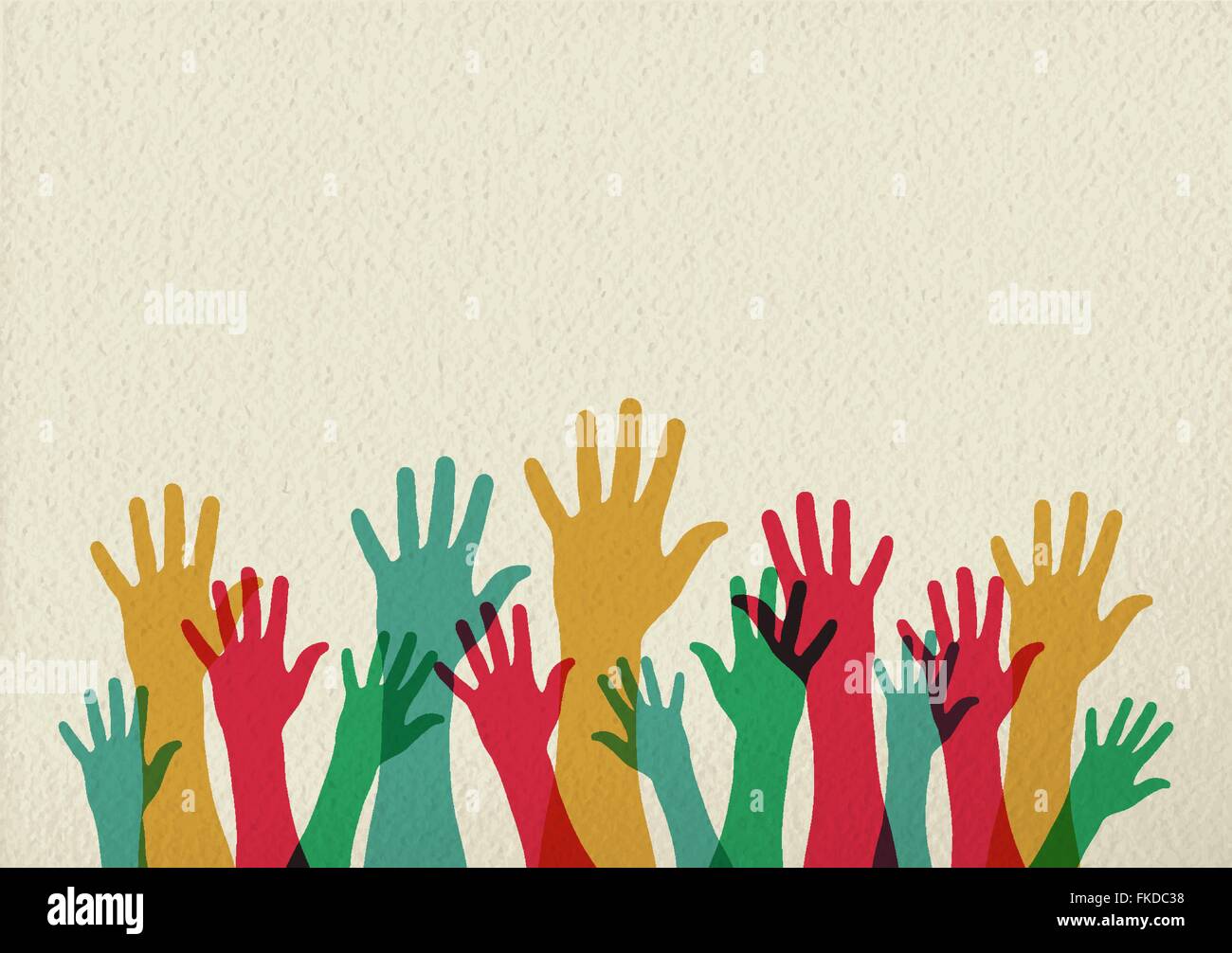 Les gens de la diversité des mains du groupe, d'équipe diversifiée colorés collaboration concept illustration sur la texture de fond. EPS10 Illustration de Vecteur