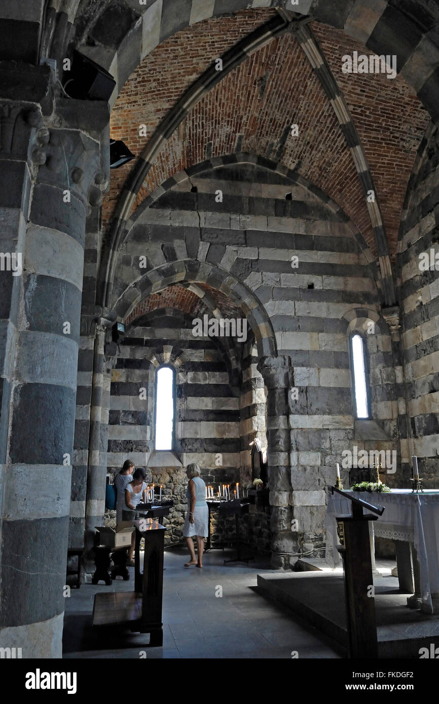 Église San Pietro Portovenere Ligury Italie Banque D'Images