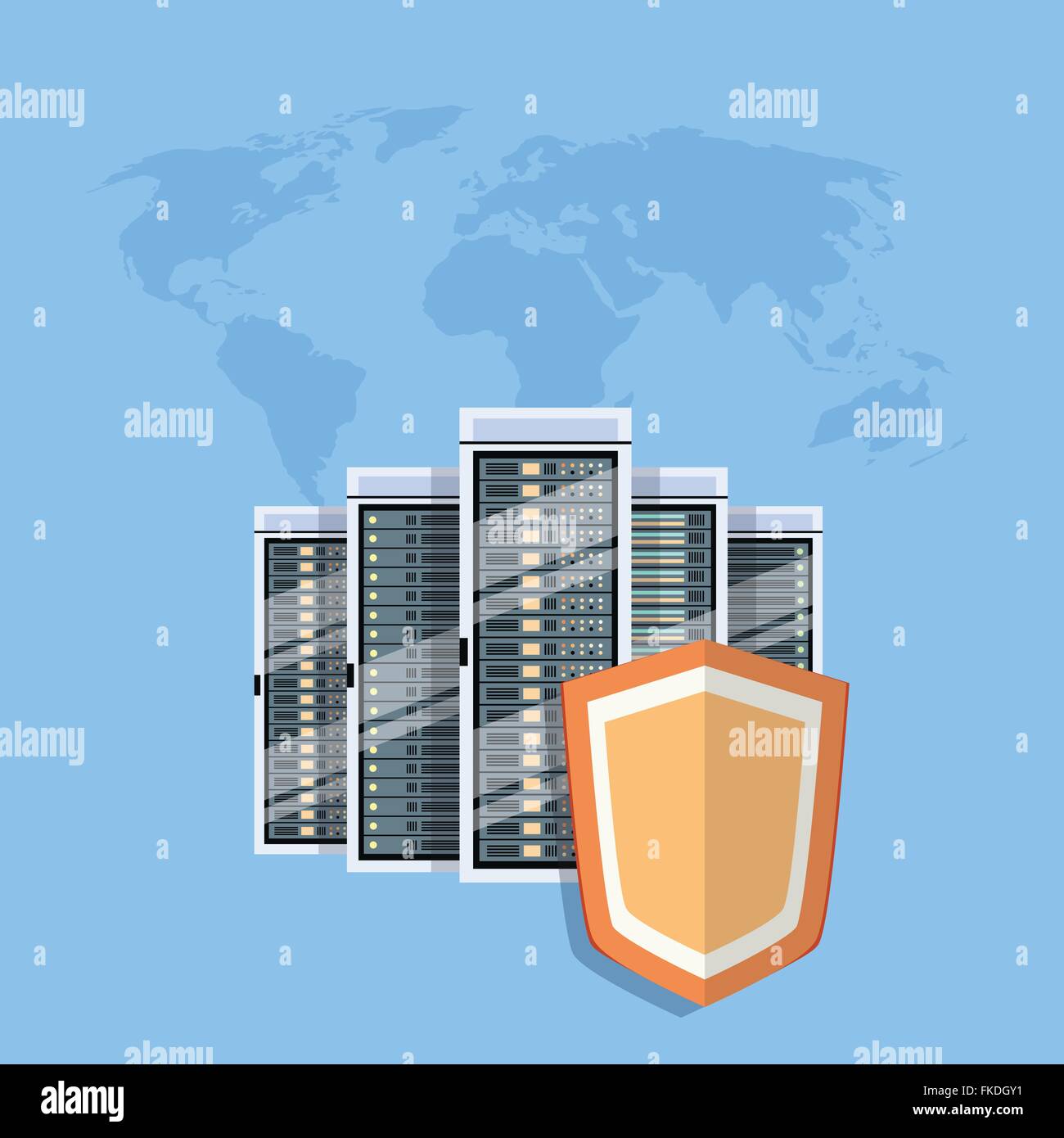 Centre de données de l'écran, la protection de l'Internet Security Illustration de Vecteur