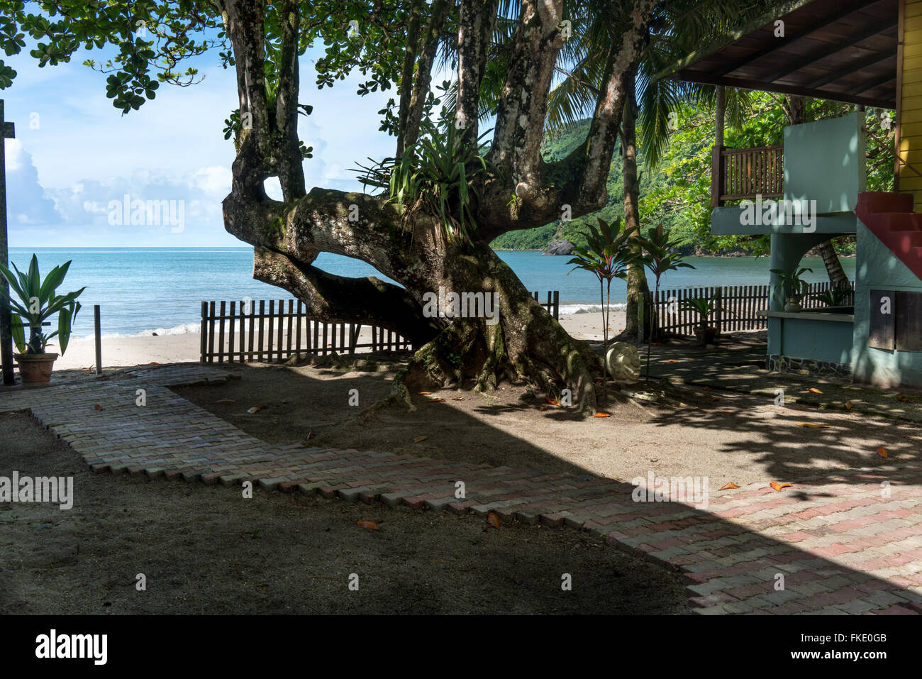 Village touristique sur la mer, à la Trinité, Trinité-et-Tobago Banque D'Images