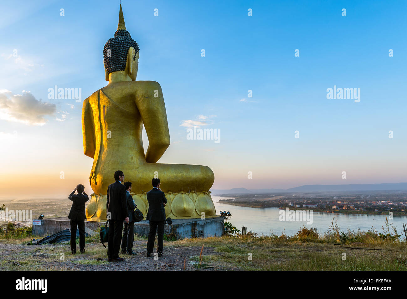 L'Asie. L'Asie du Sud-Est. Le Laos. Province de Champassak. Paksé. Le grand Bouddha d'or. Banque D'Images