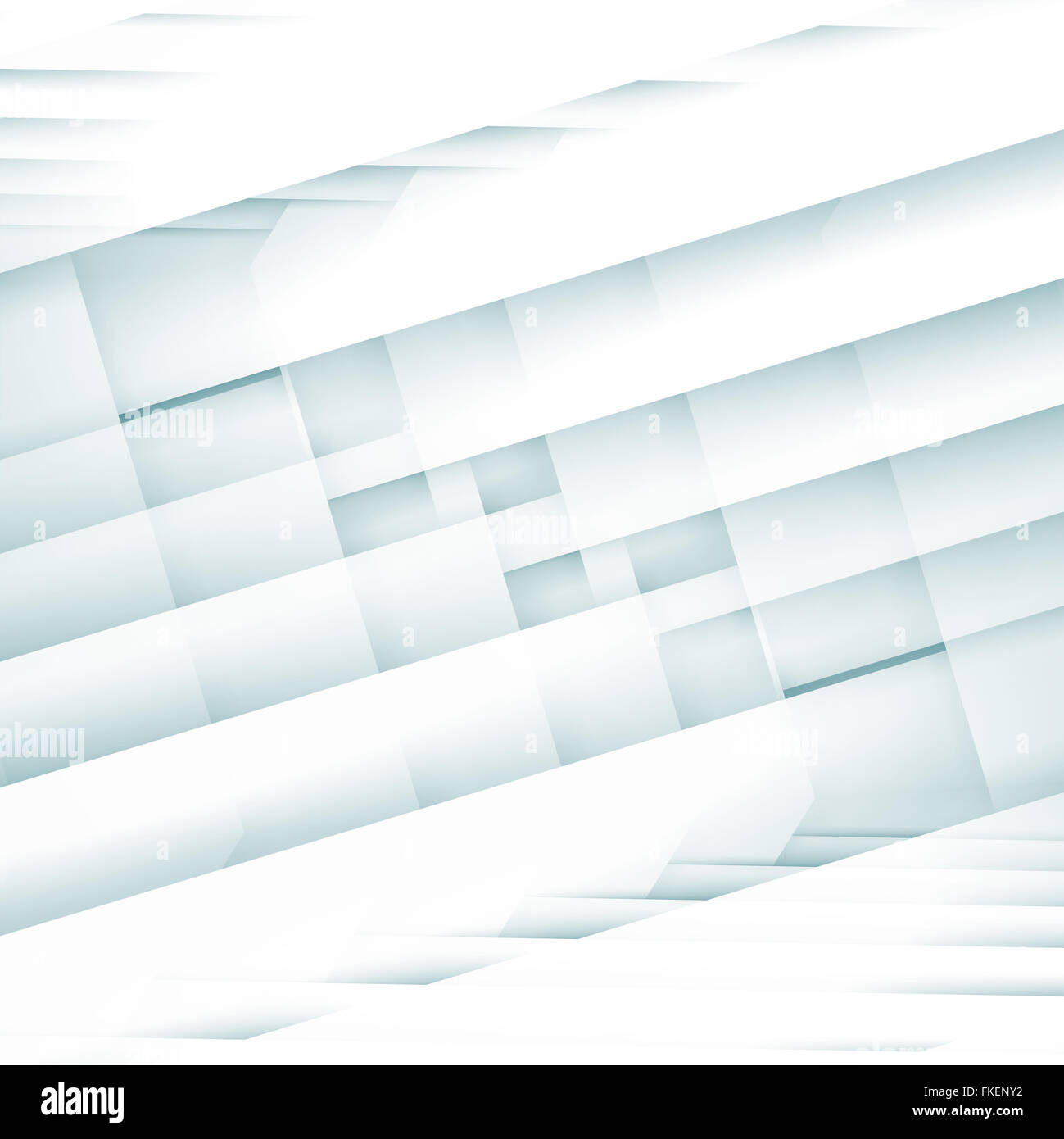 Illustration numérique abstrait arrière-plan géométrique, blanc avec motif carré en couches multiples Banque D'Images