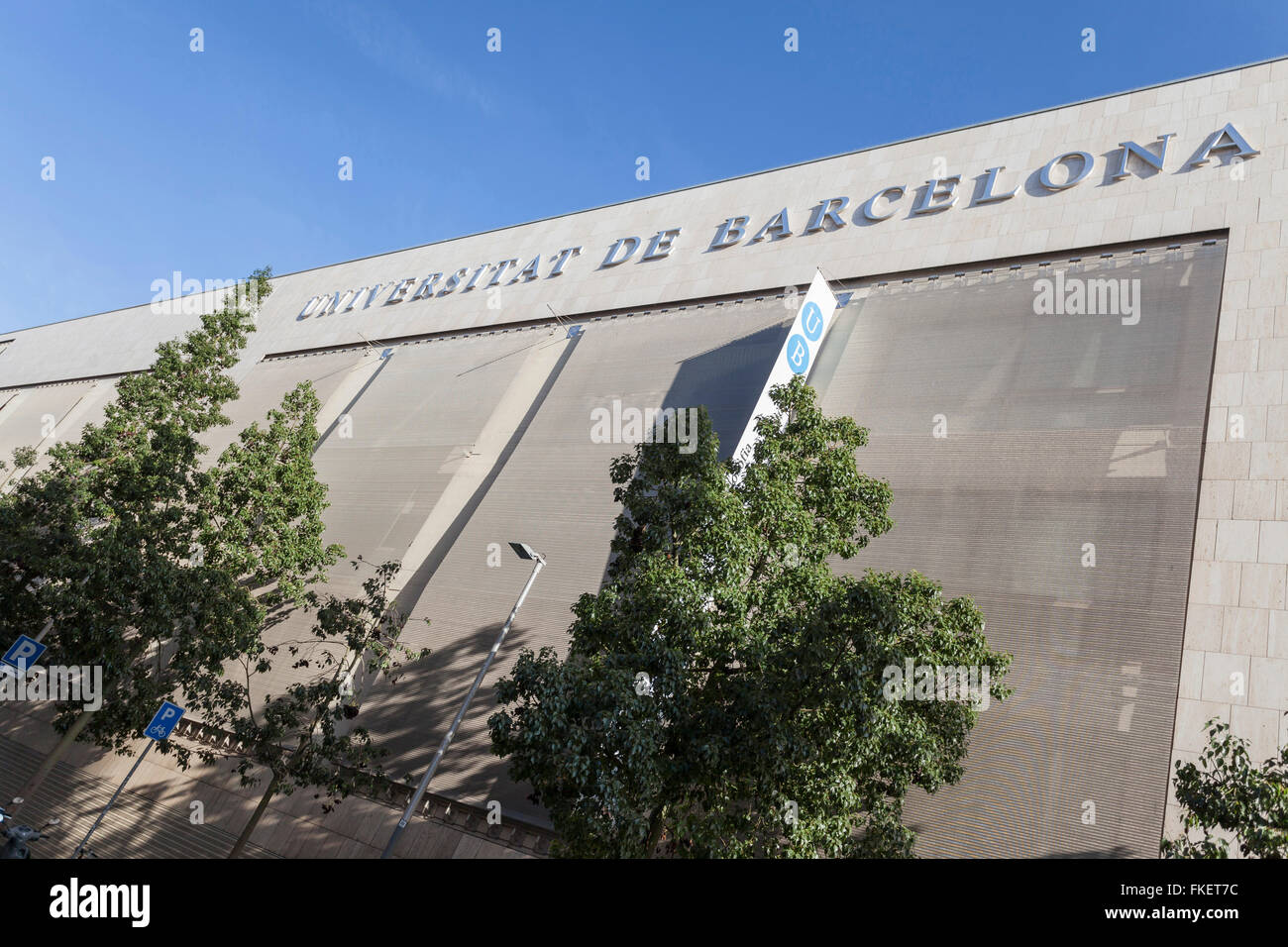 El Raval, bâtiment façade Universitat de Barcelona. Banque D'Images