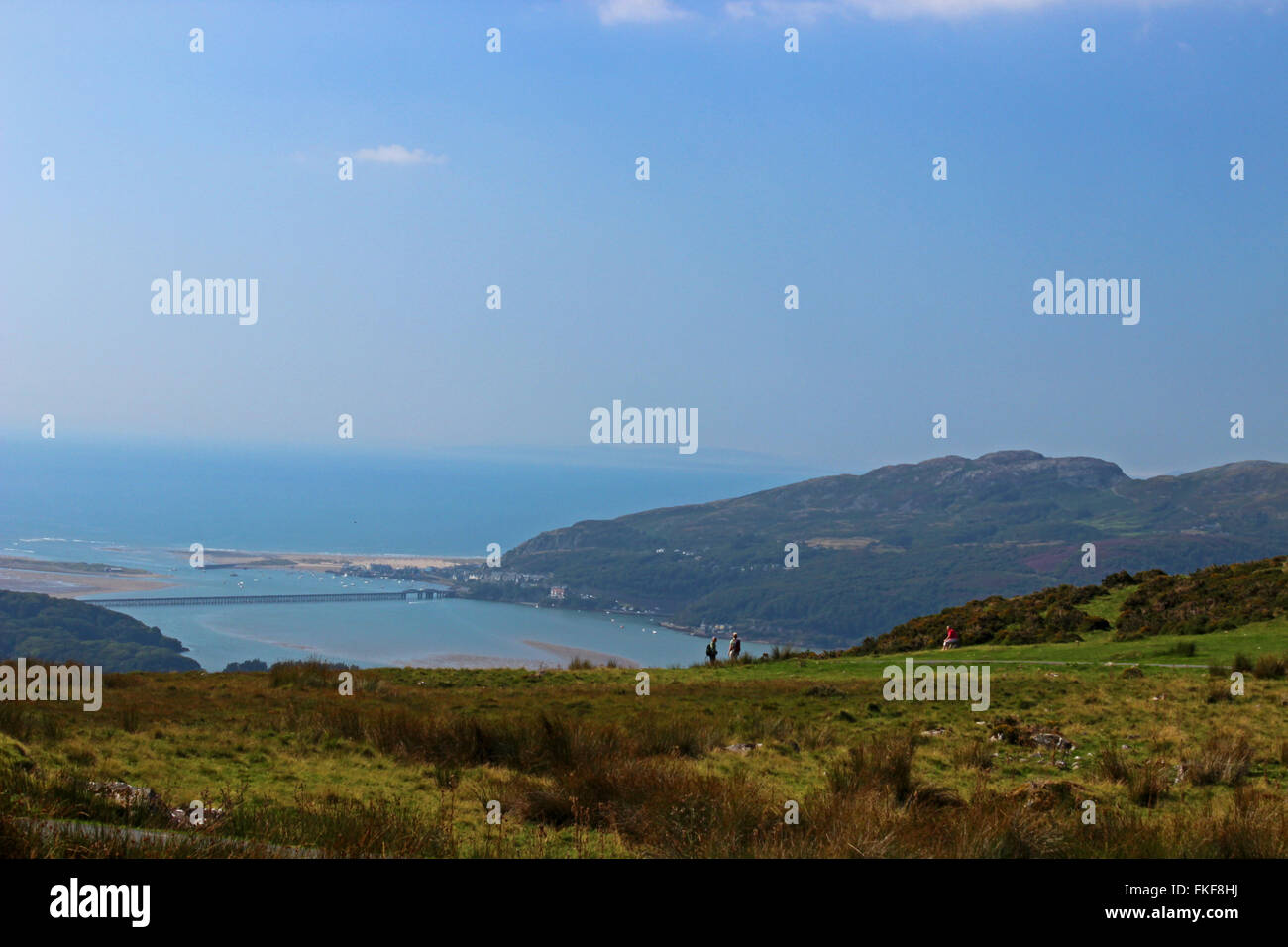 Vue sur Lac de Barmouth et Cregennan Cadair Idris Gwynedd au Pays de Galles Banque D'Images