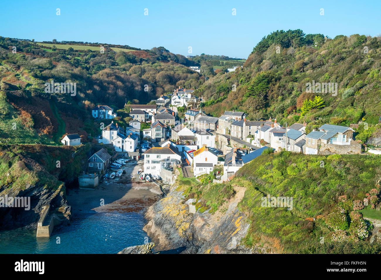 Le village de Portloe à Cornwall, UK Banque D'Images