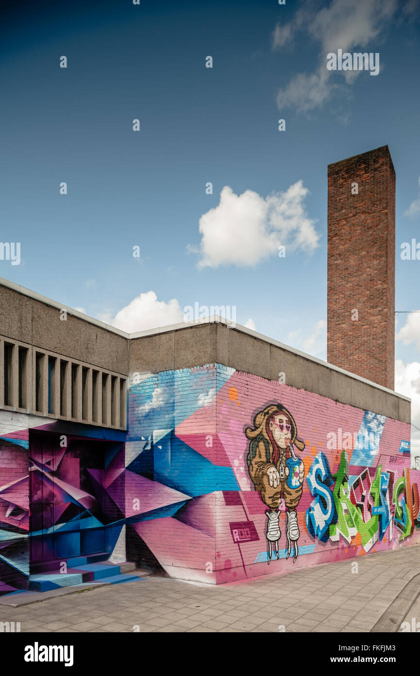 Belgique, Anvers, salles de styles 2015 - Graffiti Banque D'Images