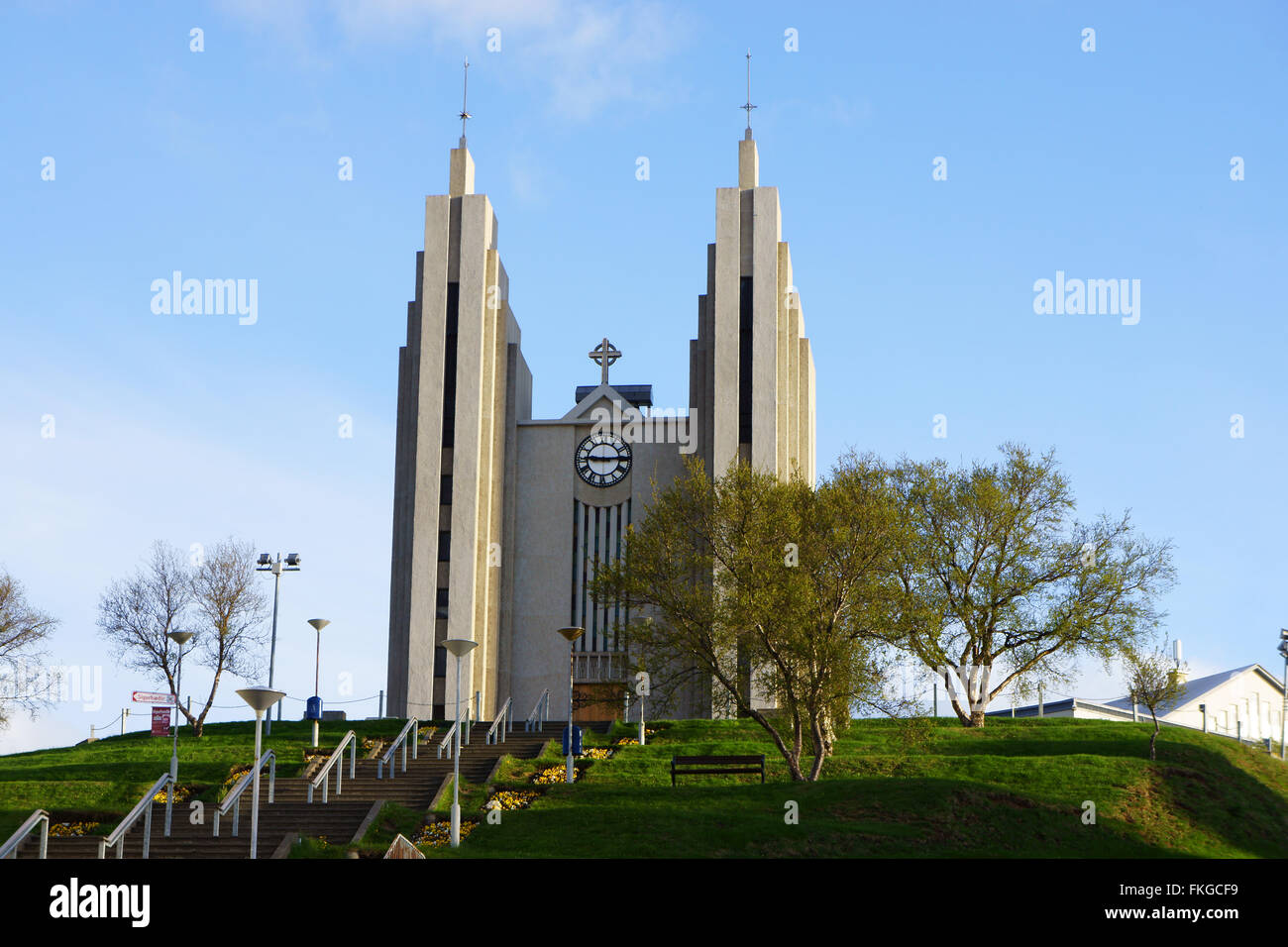 Église d'Akureyri, Islande, Akureyrarkirkja Banque D'Images