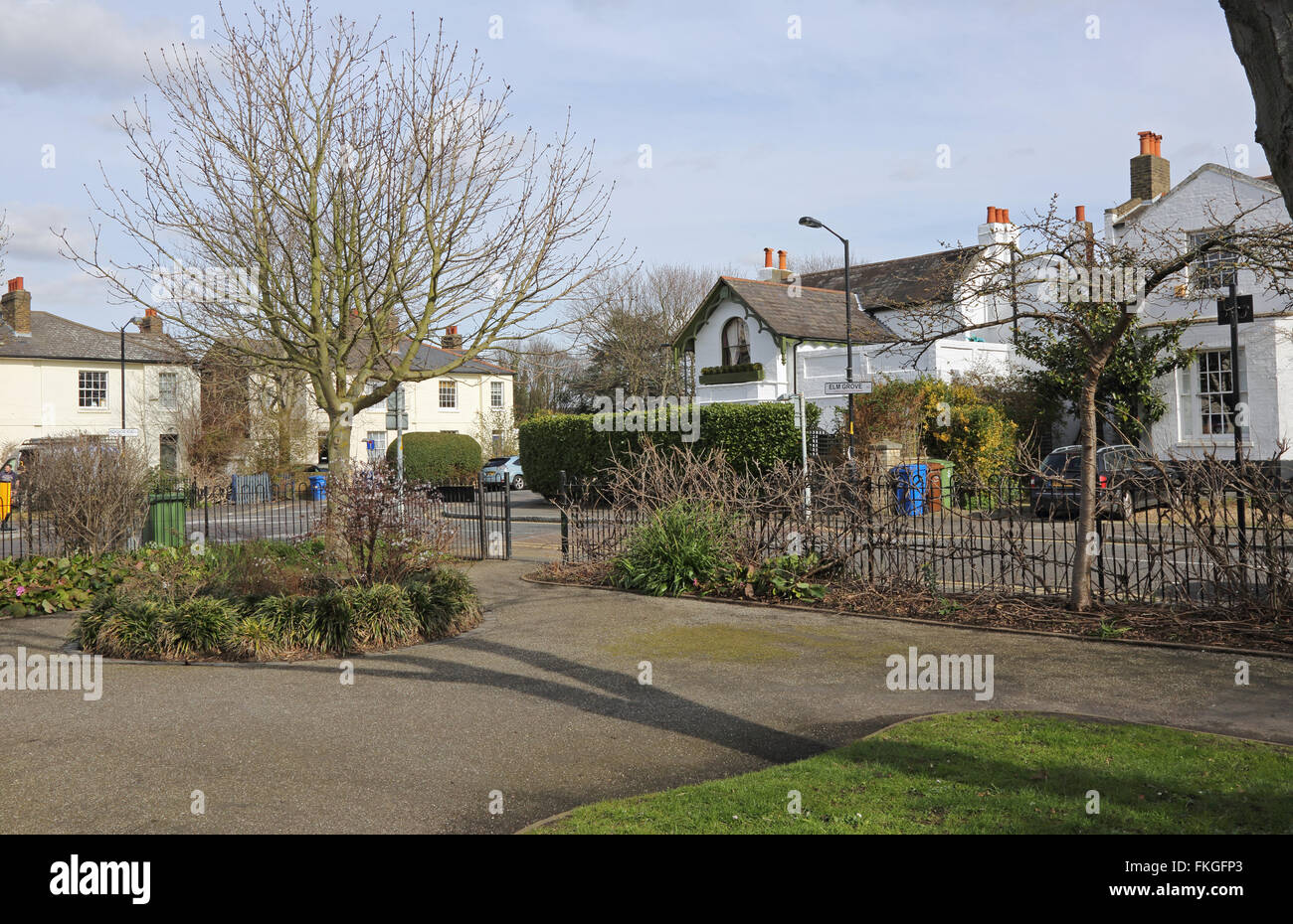 William Griggs Jardins. Un petit parc sur Bellenden Road à Peckham, Londres. Dans l'atmosphère de village a une zone pauvre. Banque D'Images