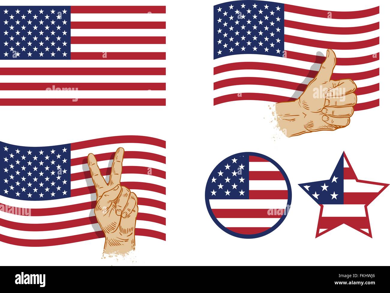 USA flag icon set. vector illustration Illustration de Vecteur