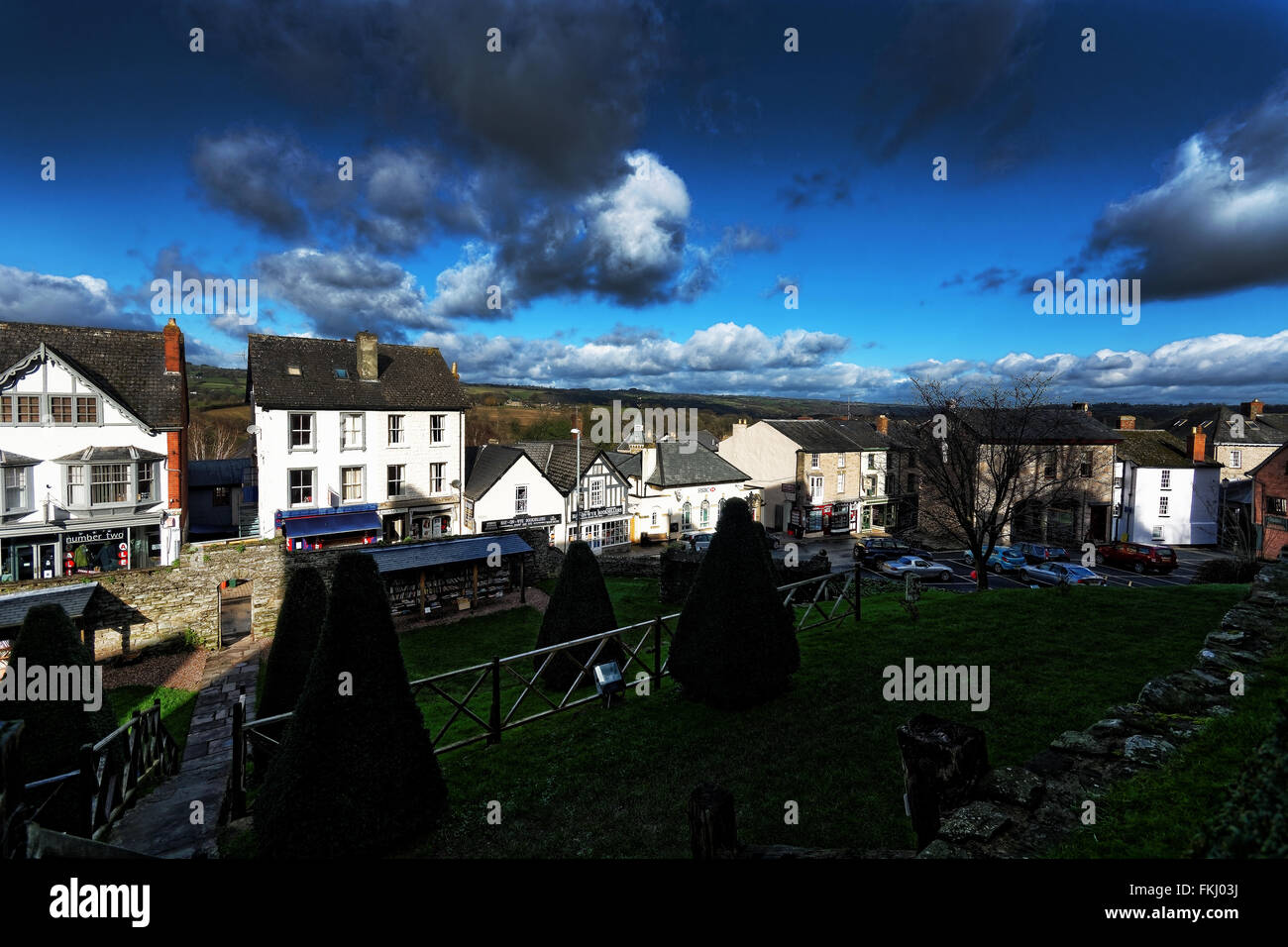 Hay-on-Wye (Y Gelli Gandryll ou Y Gelli en gallois) ou 'Foin', est une petite ville de marché en Brecknockshire, maintenant Powys, au Pays de Galles. Banque D'Images