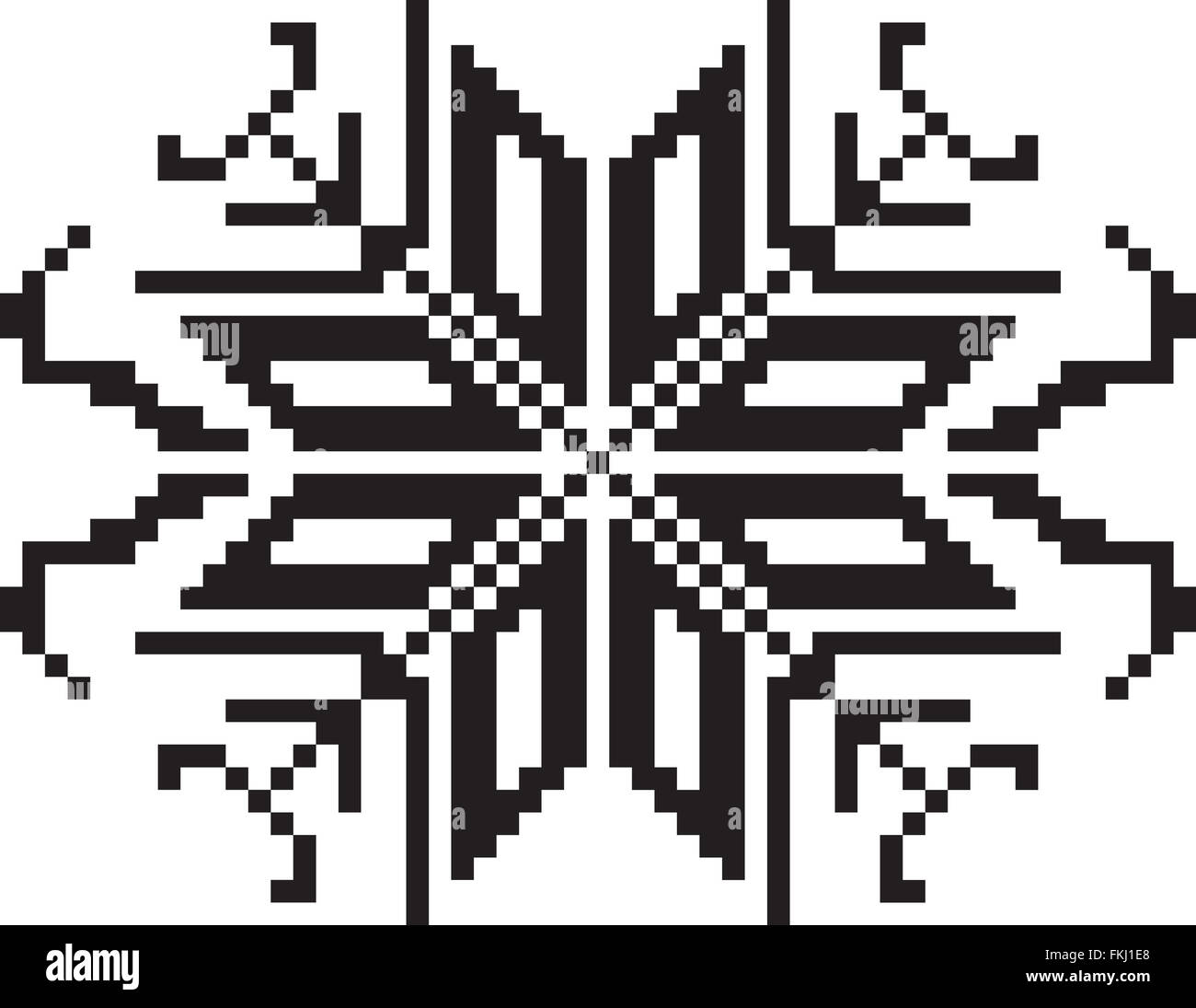 Fleur traditionnelle roumaine- Le modèle de base à partir de la tradition roumaine Banque D'Images