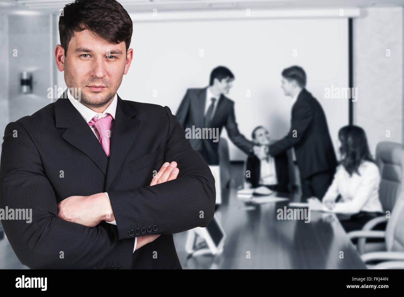 People shaking hands, finir une séance Banque D'Images