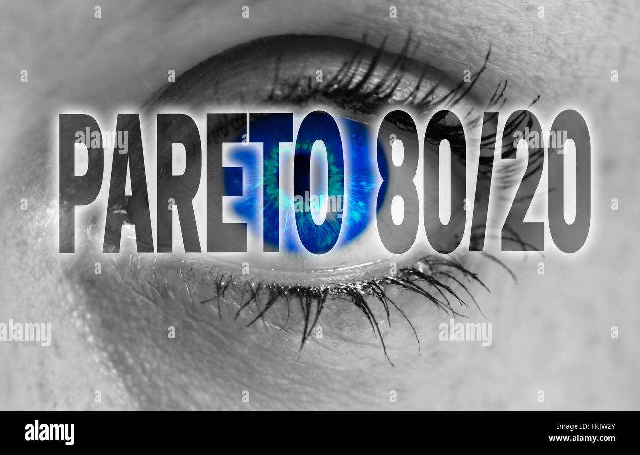 80/20 Pareto œil regarde viewer. concept Banque D'Images