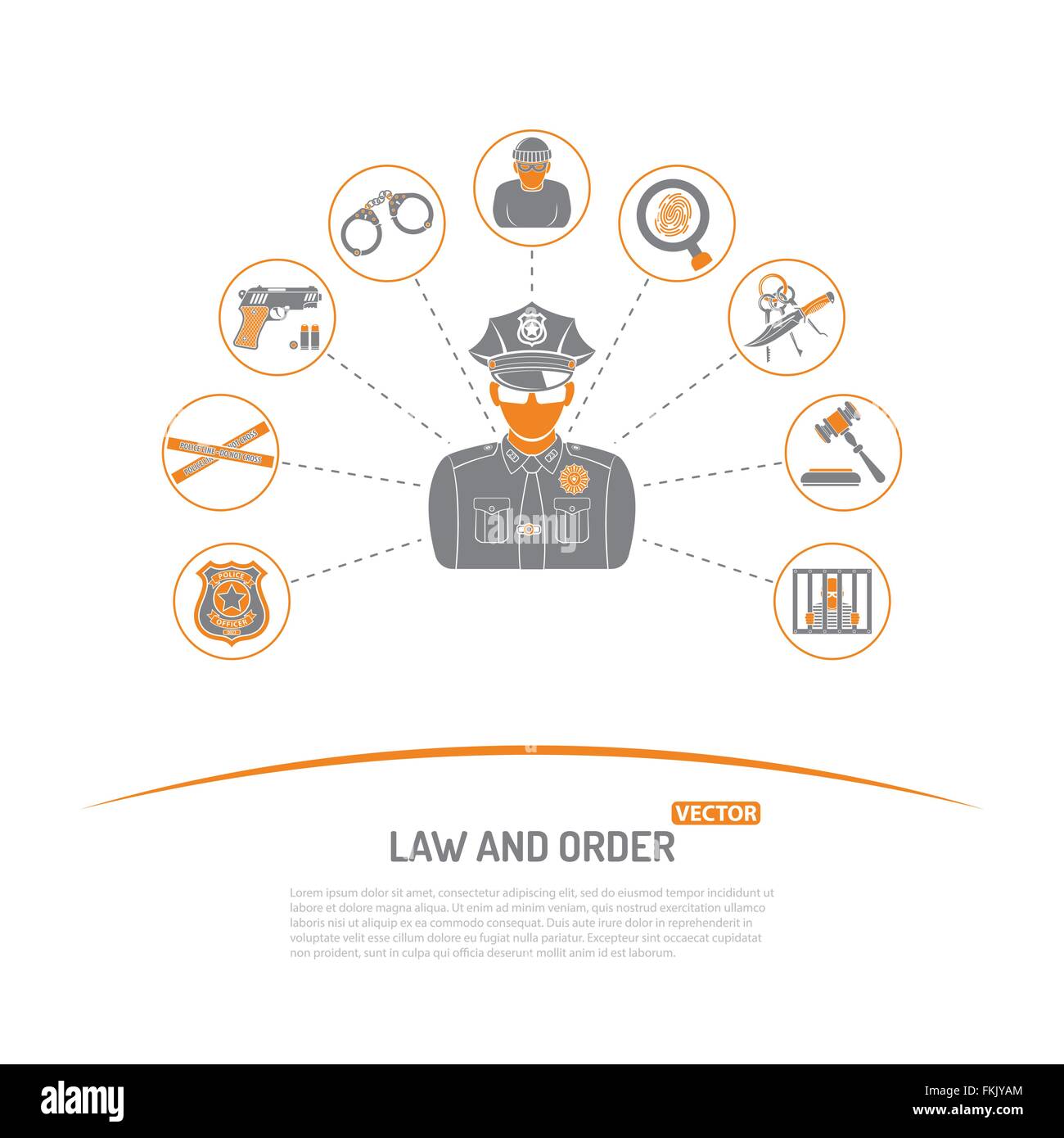 La loi et l'ordre Concept Illustration de Vecteur