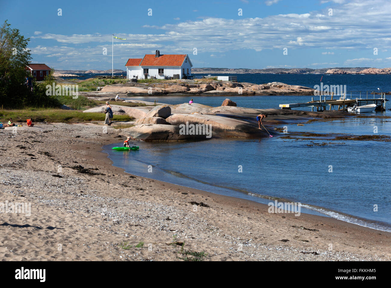 Ramsvik beach, Hunnebostrstrand, Bohuslän, au sud-ouest de la côte de la Suède, Suède, Scandinavie, Europe Banque D'Images